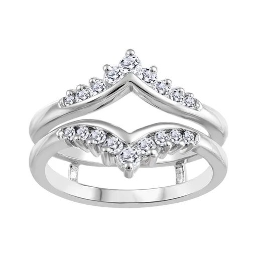 10K White Gold (0.35ct) Diamond Ring Jacket / Enhancer