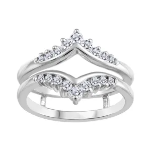 10K White Gold (0.35ct) Diamond Ring Jacket / Enhancer