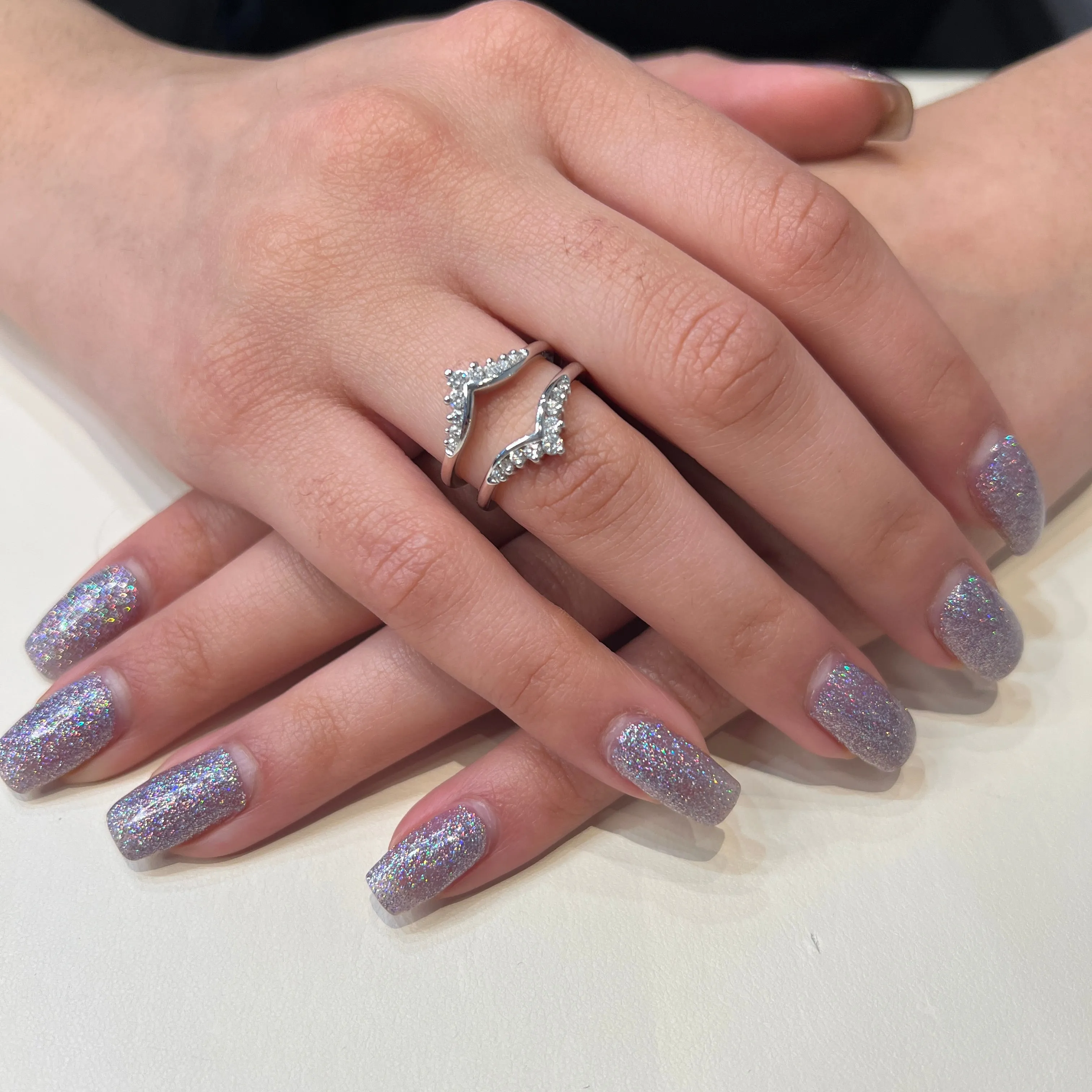 10K White Gold (0.35ct) Diamond Ring Jacket / Enhancer