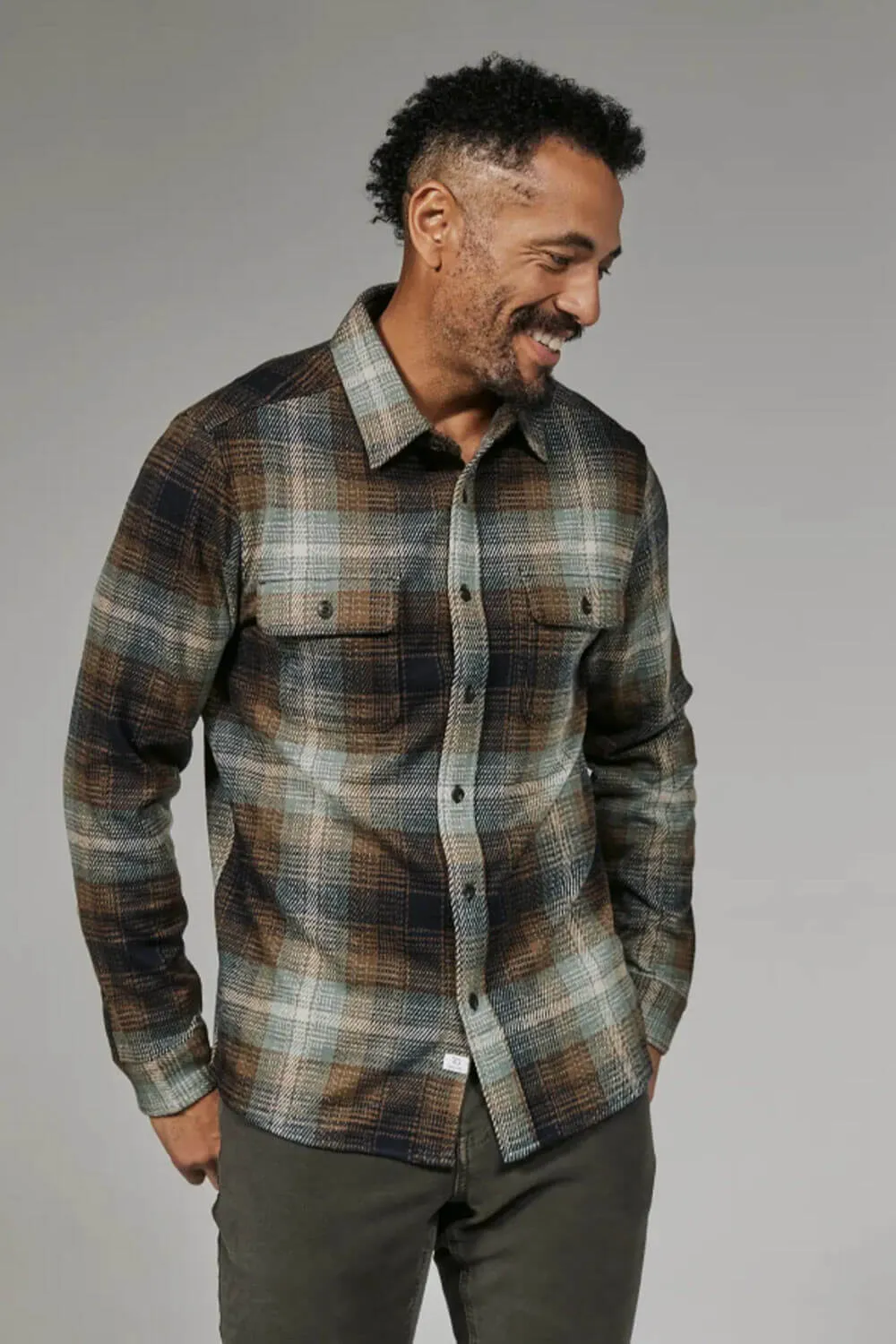 7Diamonds Generation Plaid Shirt for Men in Toffee | GSMK-7979-TOFFEE