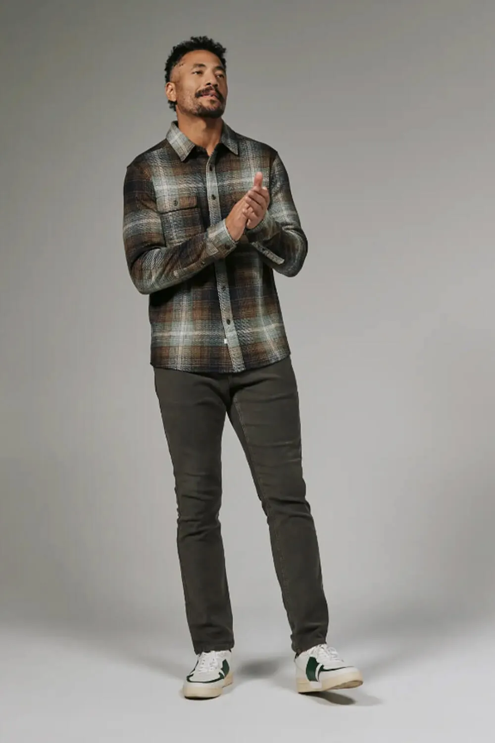 7Diamonds Generation Plaid Shirt for Men in Toffee | GSMK-7979-TOFFEE