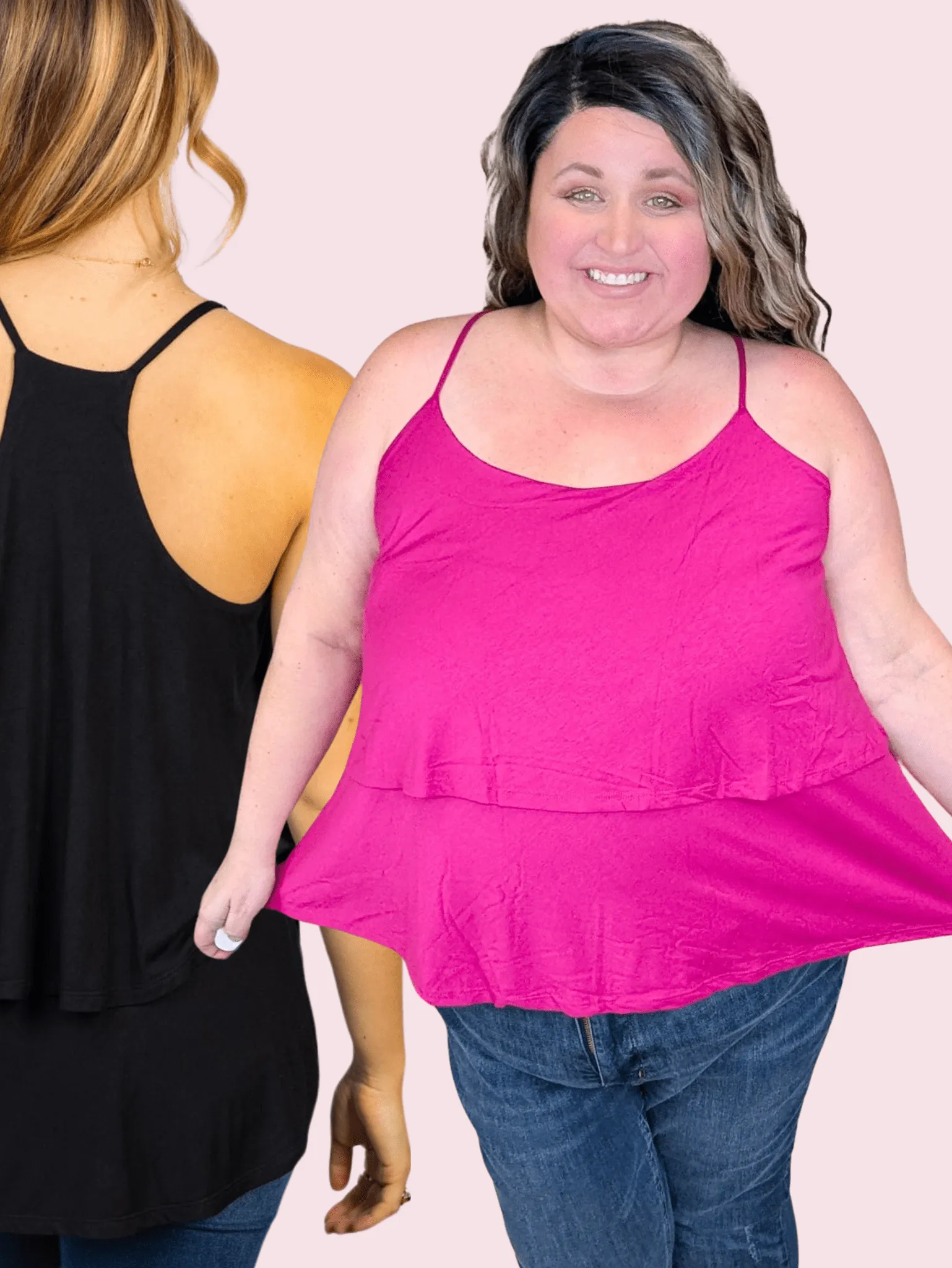 Alexis Tiered Racerback Tank in Solids (2 Colors)