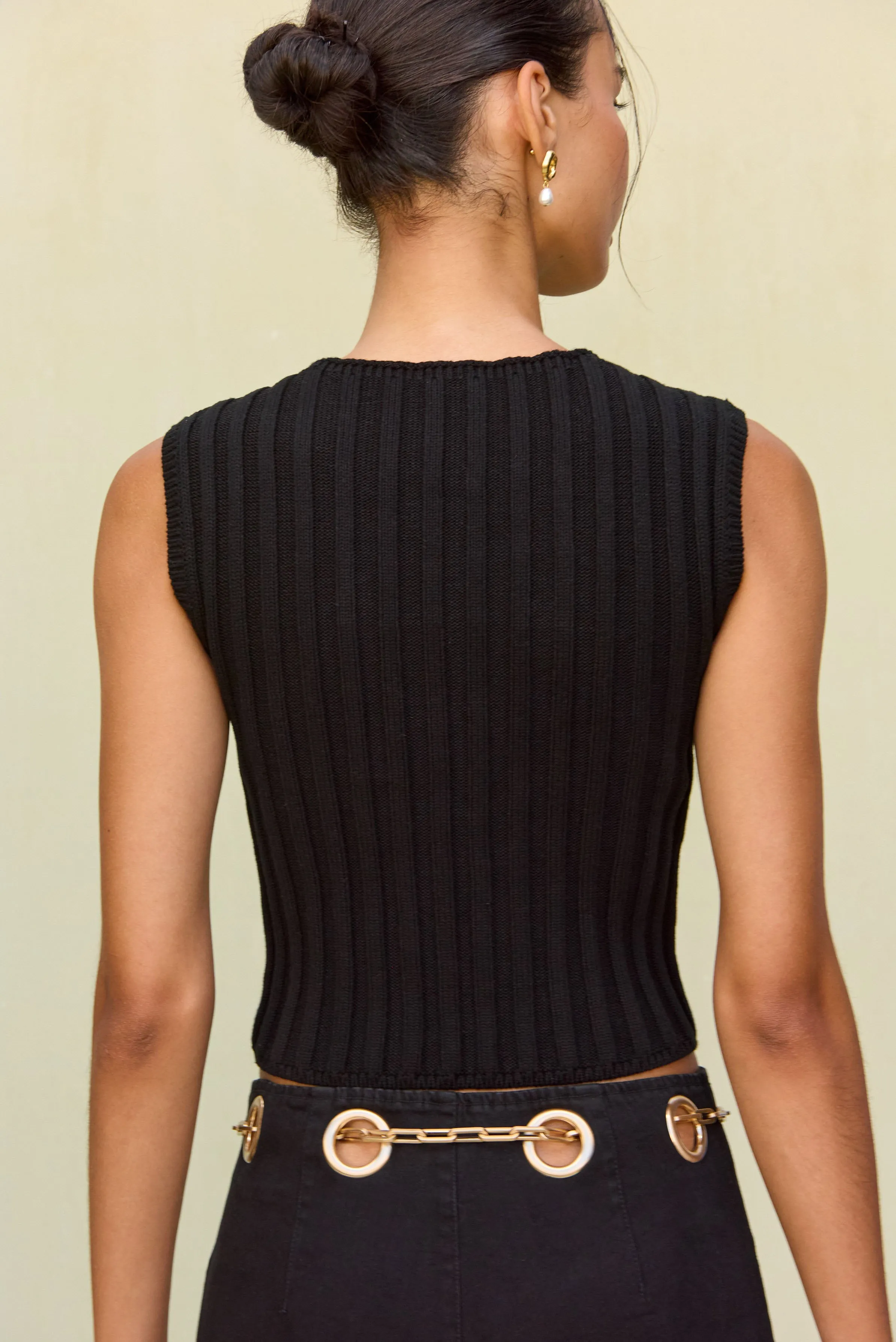 Anzu Knit Top Black