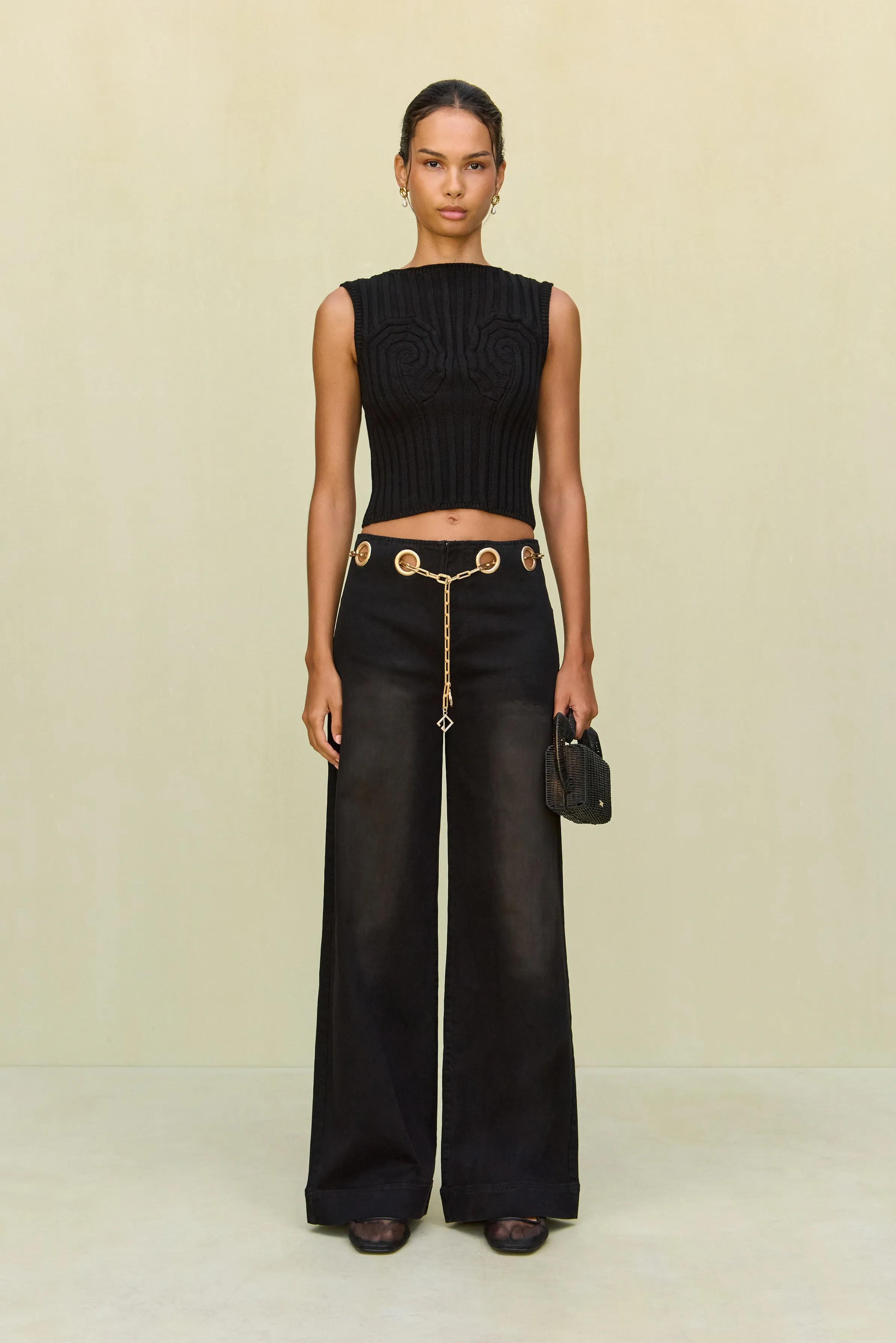 Anzu Knit Top Black