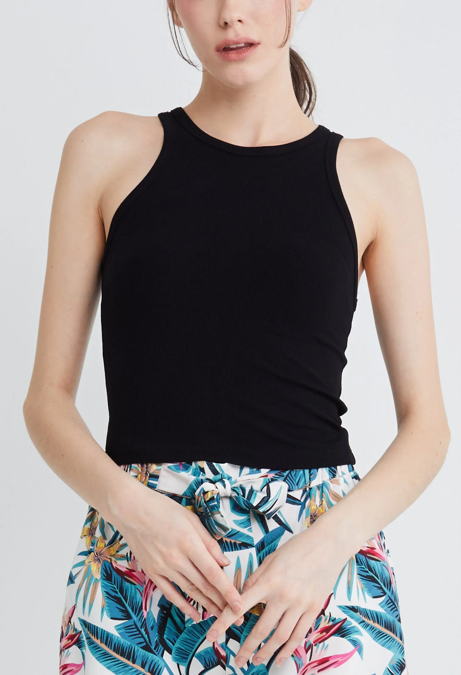 Basic Racer Neck Tank Top