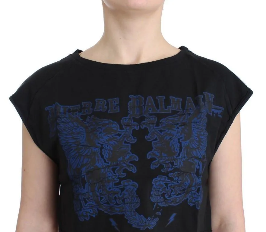 Black branded crop top