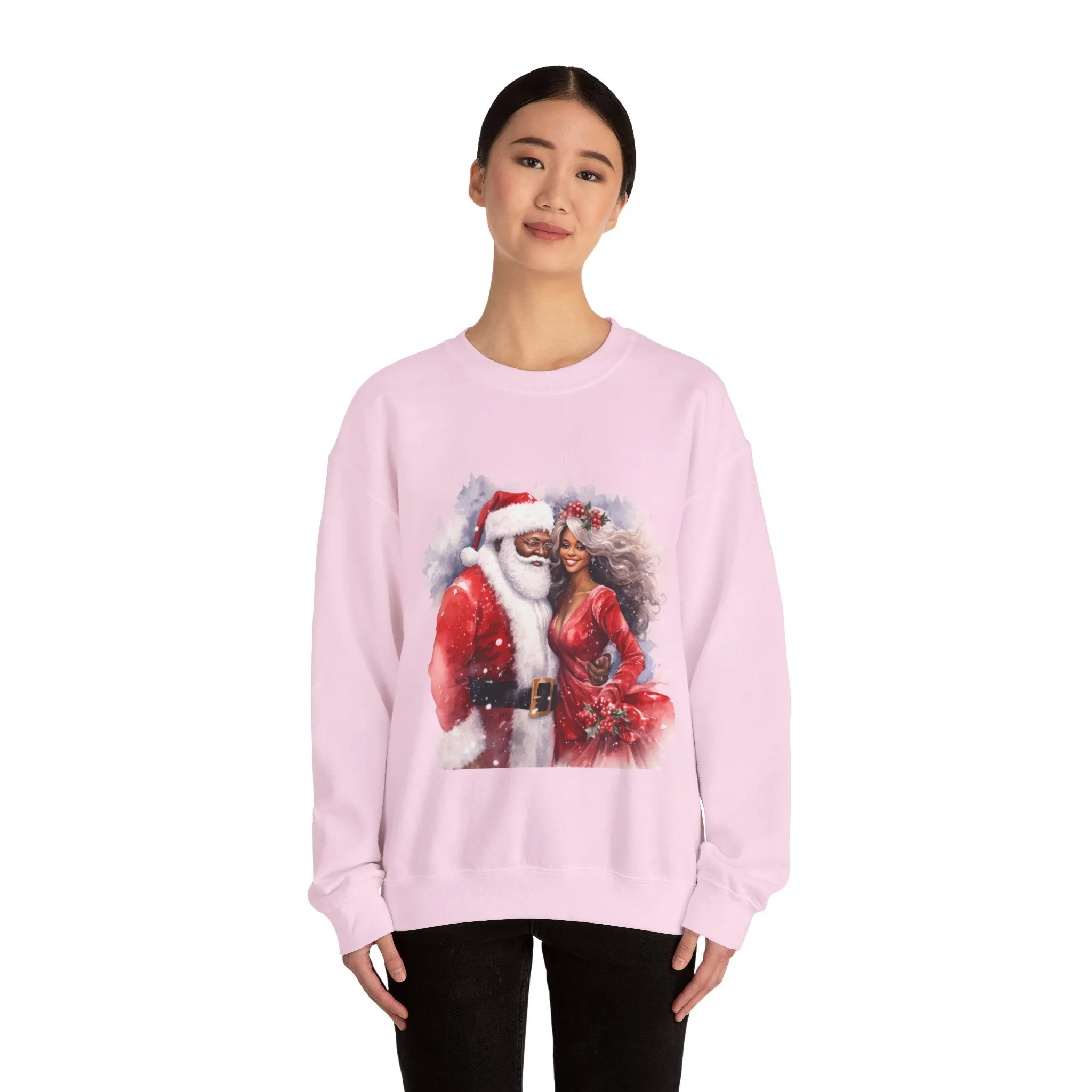 Black Santa 8 Unisex Heavy Blend™ Crewneck Sweatshirt
