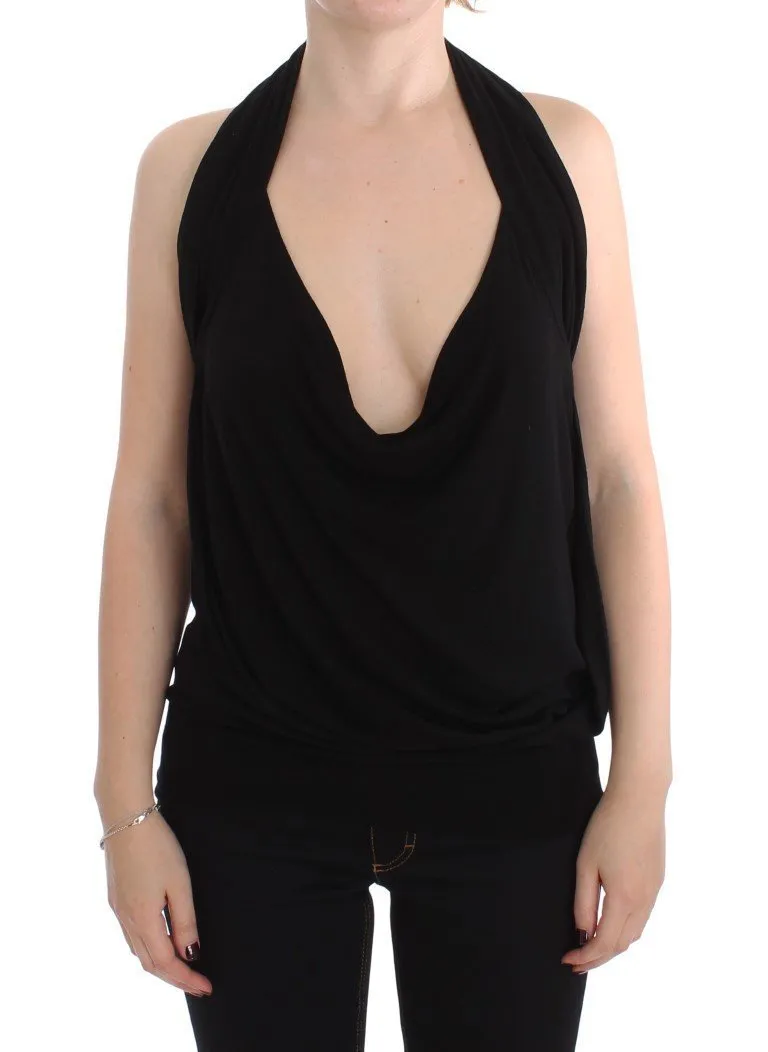 Black Stretch Sleeveless Blouse