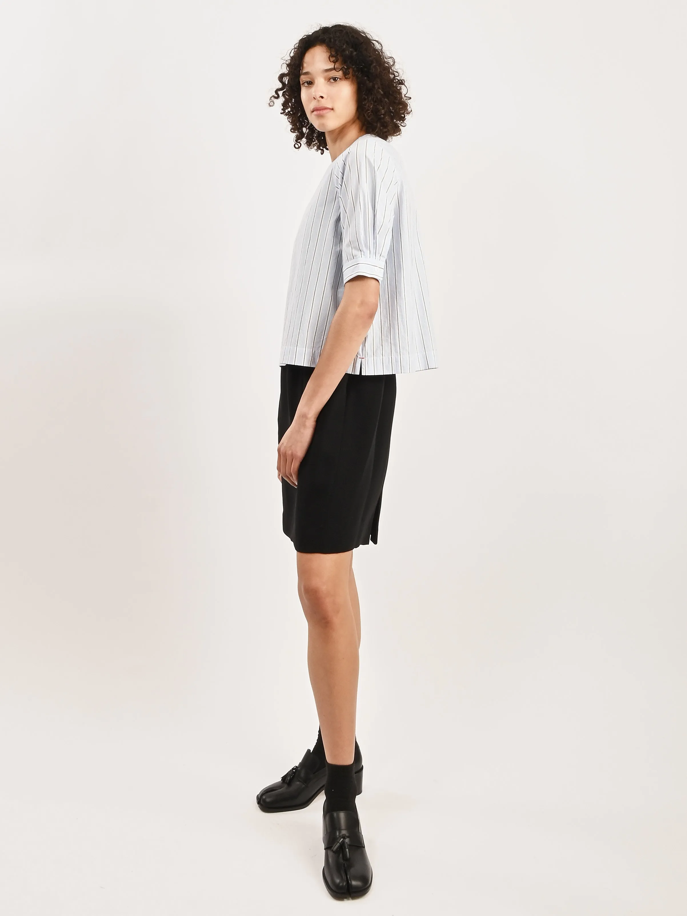 Blue/Black Stripe Jeanne Blouse