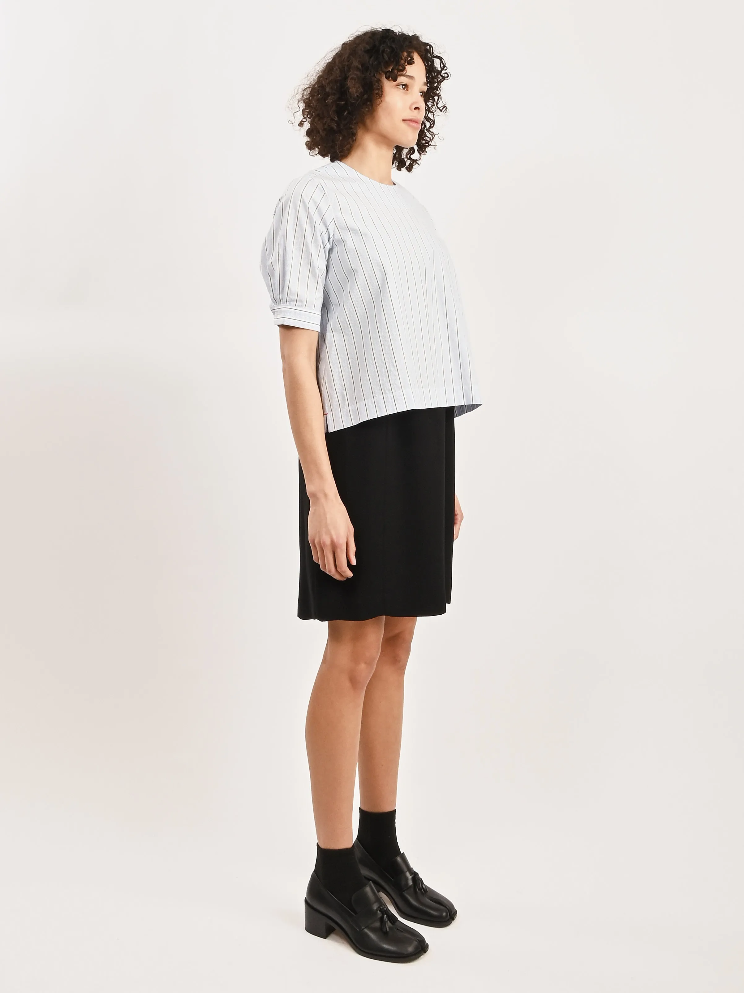 Blue/Black Stripe Jeanne Blouse