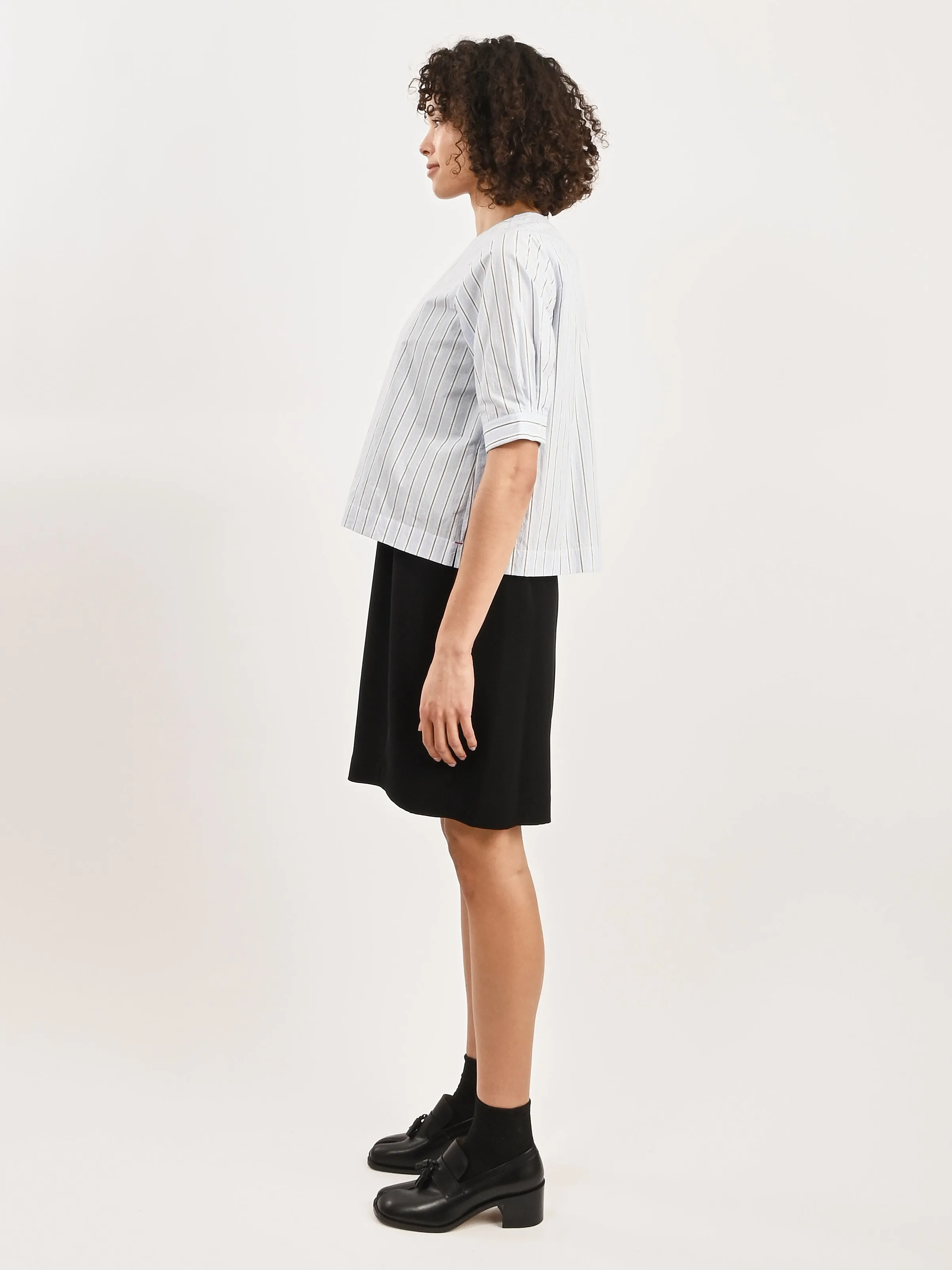 Blue/Black Stripe Jeanne Blouse