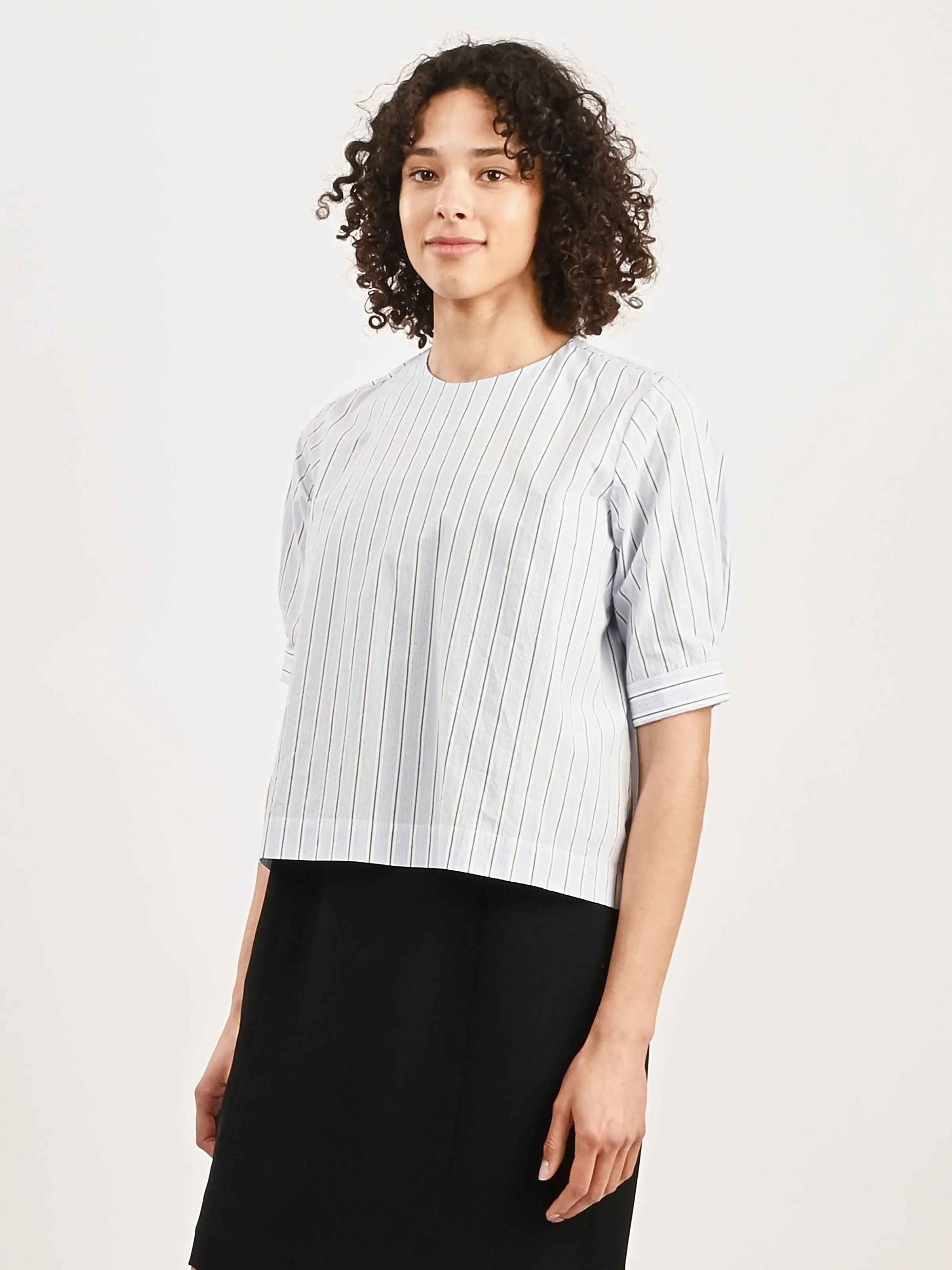 Blue/Black Stripe Jeanne Blouse