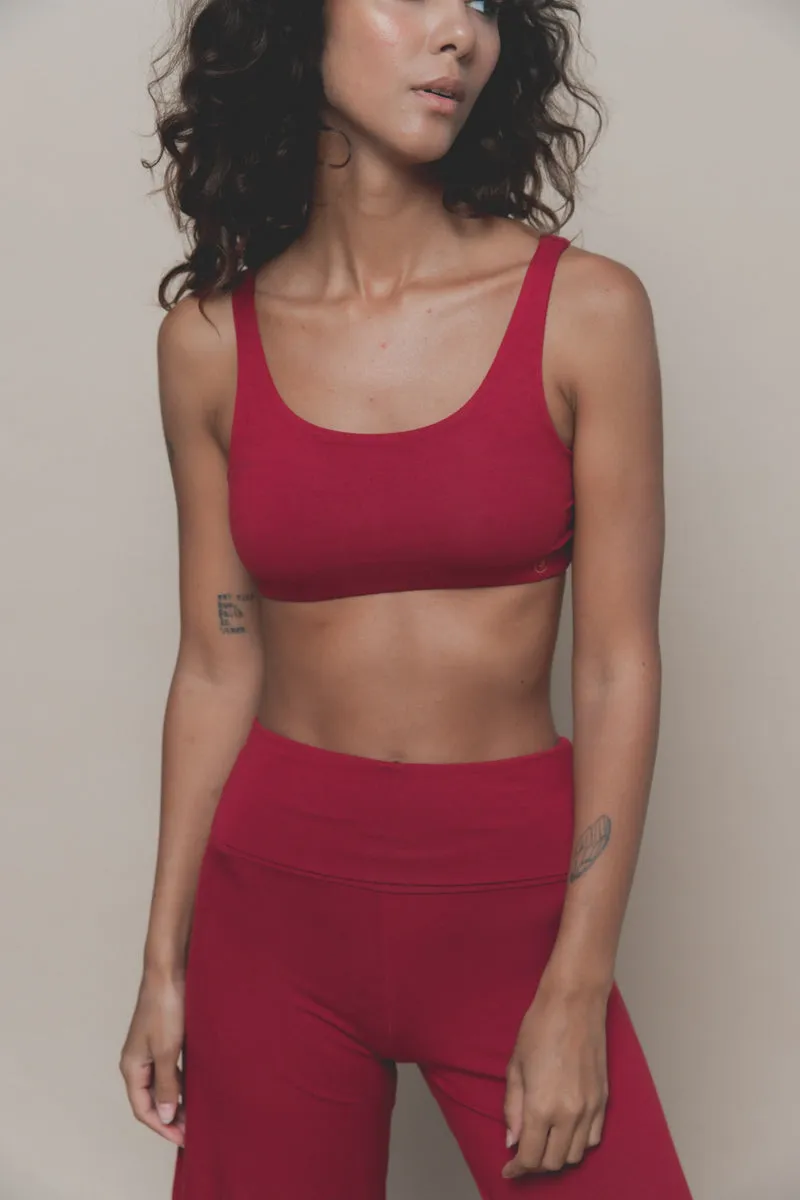 Boxy Crop Dark Rose