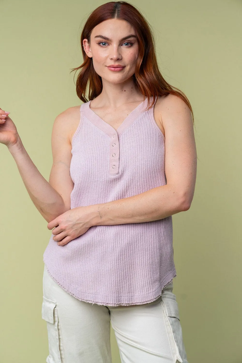 Bridget SnapFront Racerback Tank in Waffleknit (3 COLORS)