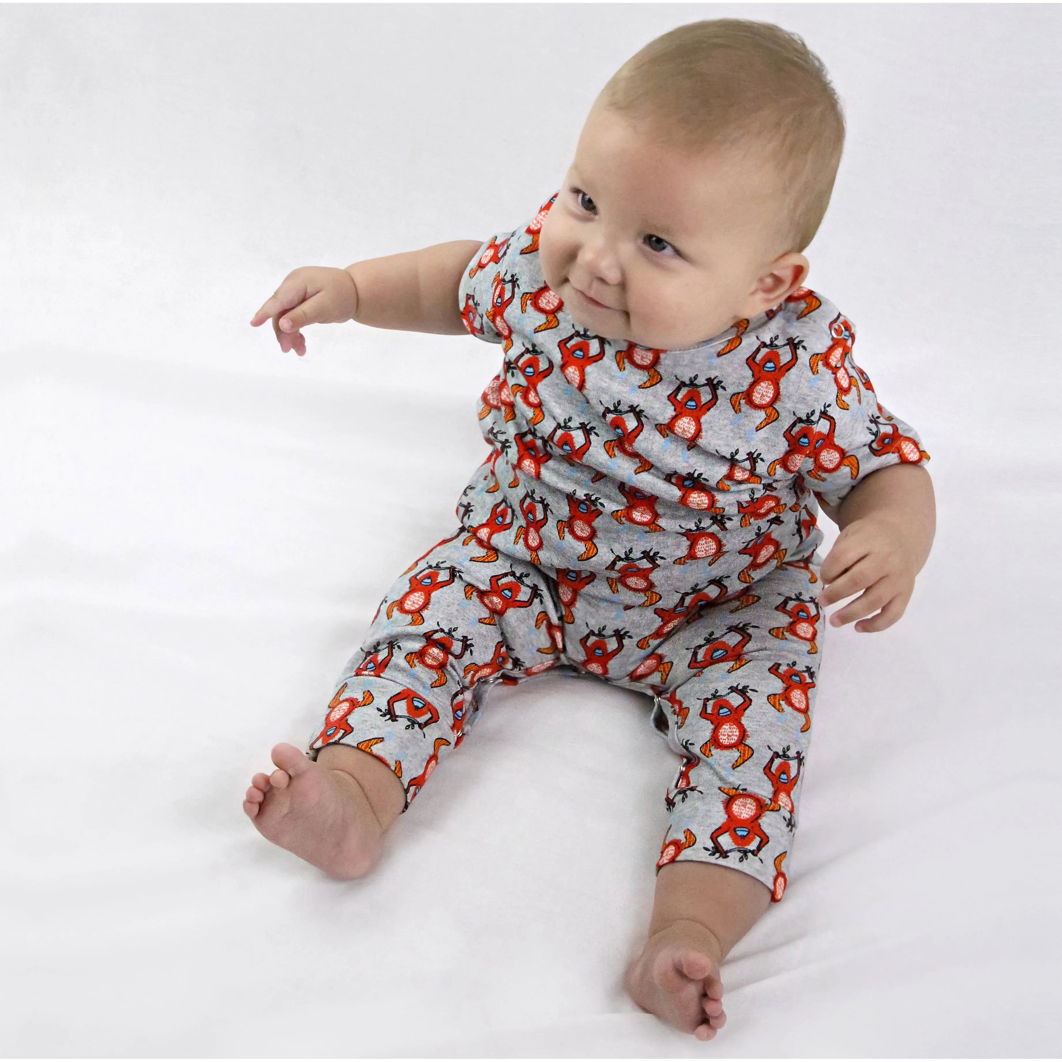 Buy Organic Baby Clothes 3 Piece Set | Monkey Print | Romper - CocoBabyBox