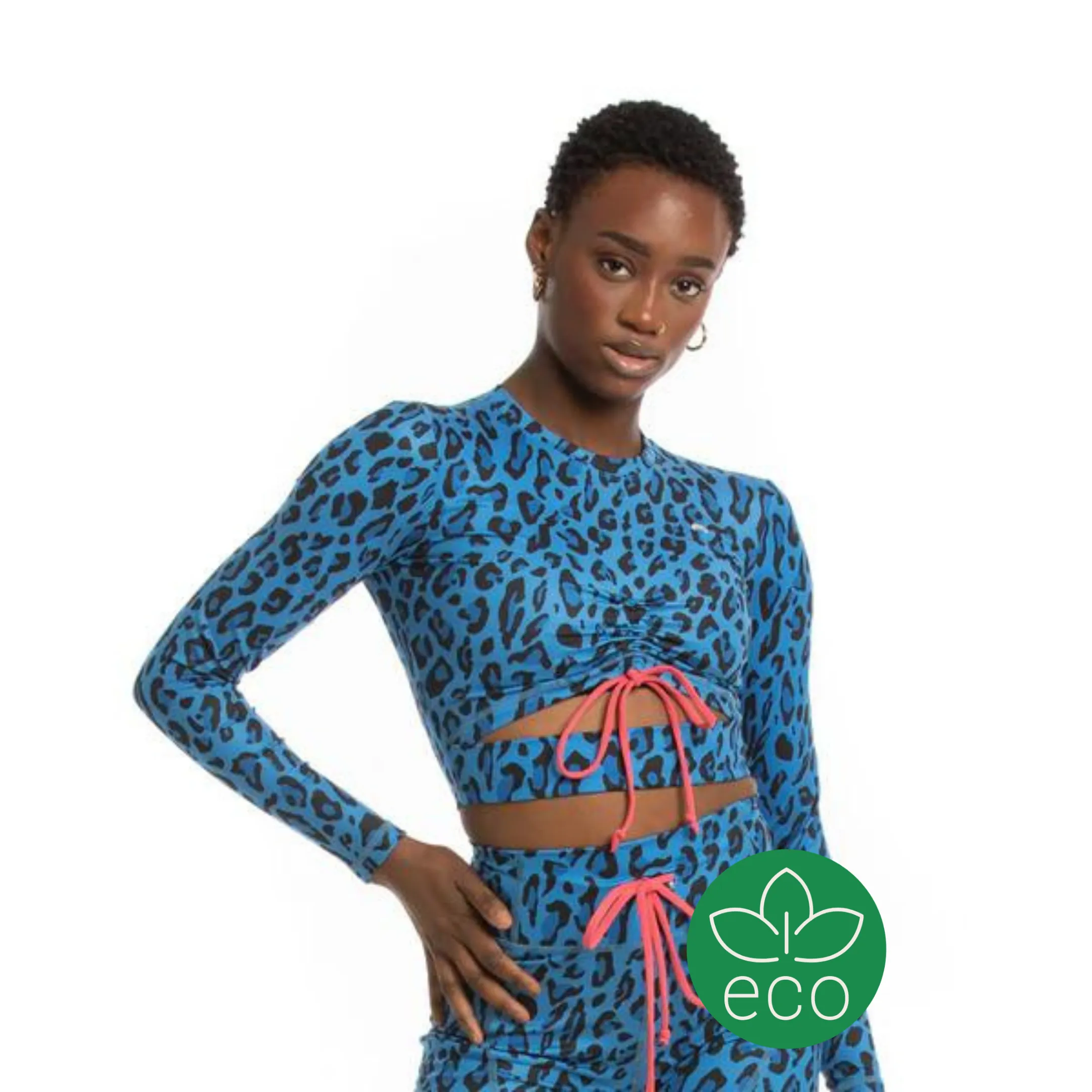 Cheetah Tie front Top