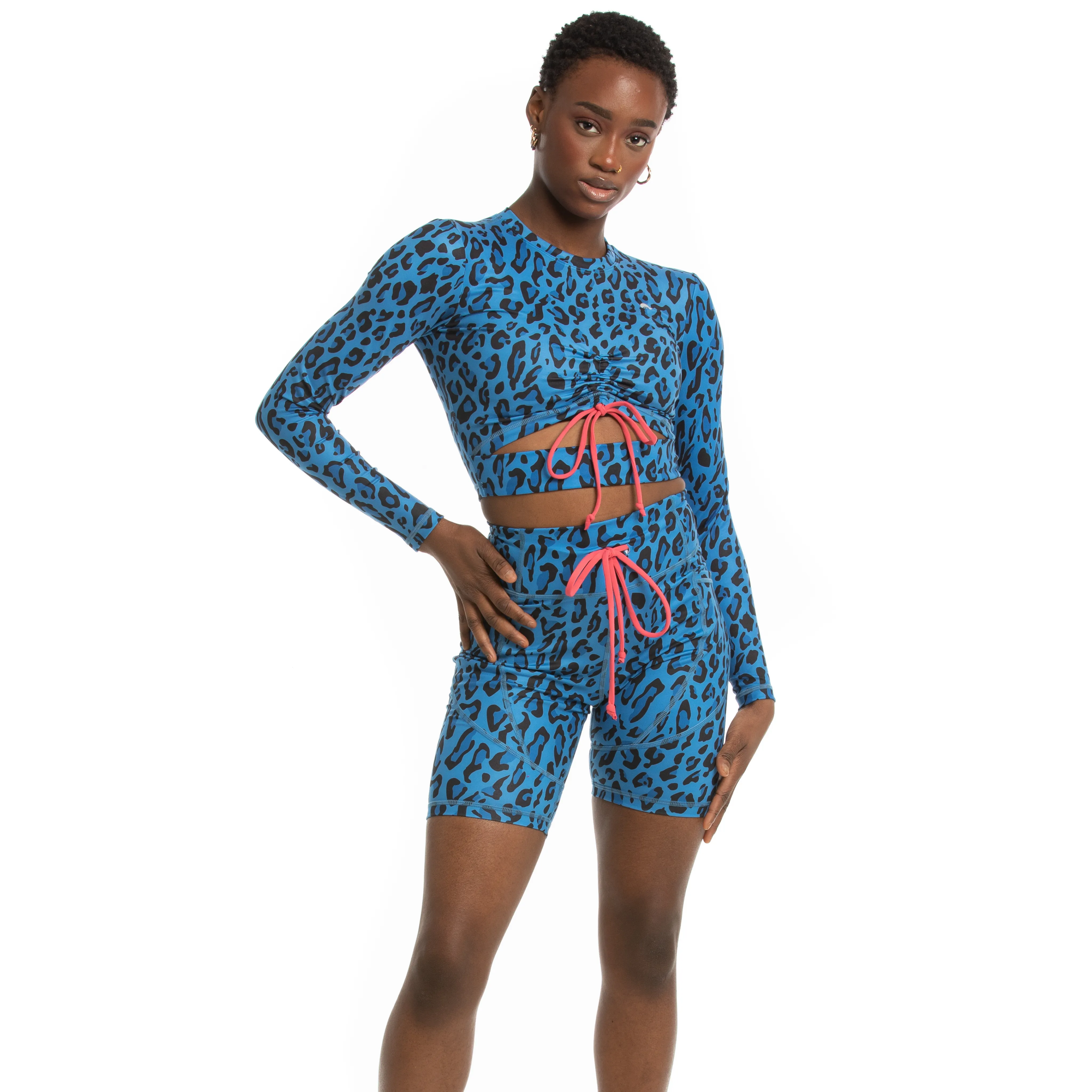 Cheetah Tie front Top