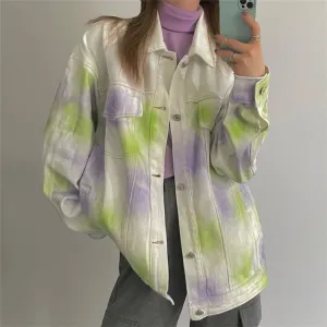CHIC BRIGHT TIE-DYE LONG-SLEEVED JACKET UB2707