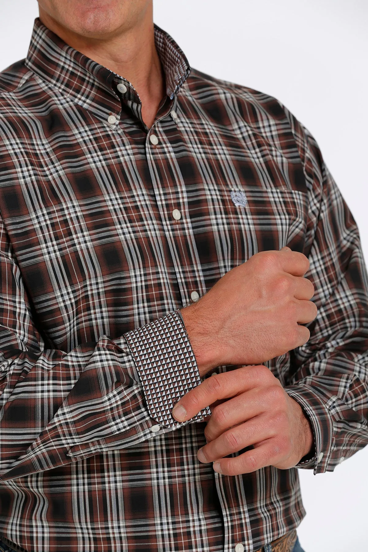 Cinch Men's Brown Plaid Western Shirt