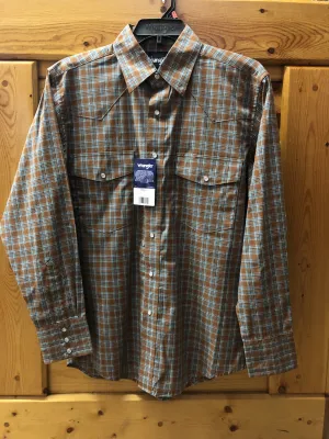 CLMWR422E-XL-Teal/Rus Wrangler Shirt L/S  Retro Snap Wrinkle Resist