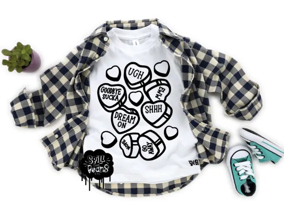 Conversation Hearts (2 options) Kid's Tee