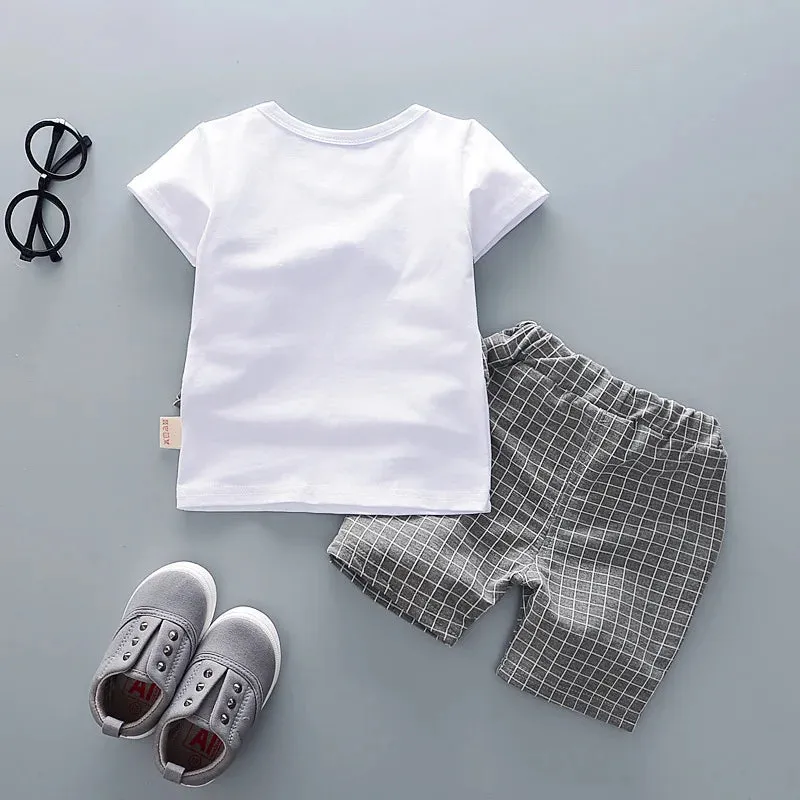 Cotton Boys Clothes Sets Suit For Boy Summer Shirts Shorts 2 pieces Suit Children Set Clothing Kids New baby Toddler 1 year Wear