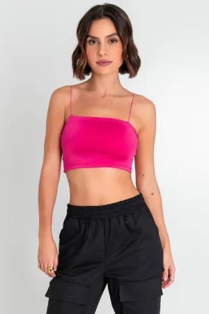 Crop top básico de tirantes elásticos