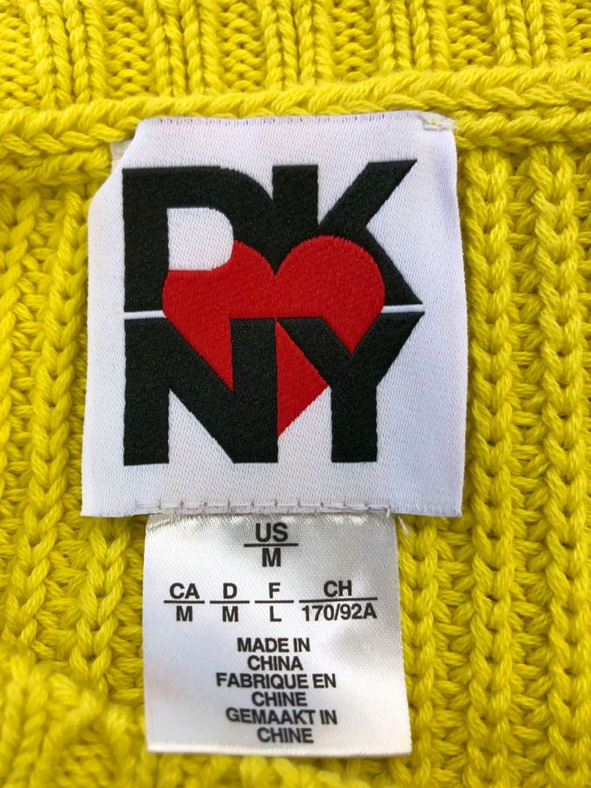 DKNY Yellow Knitted Tank Top UK M