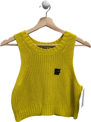 DKNY Yellow Knitted Tank Top UK M