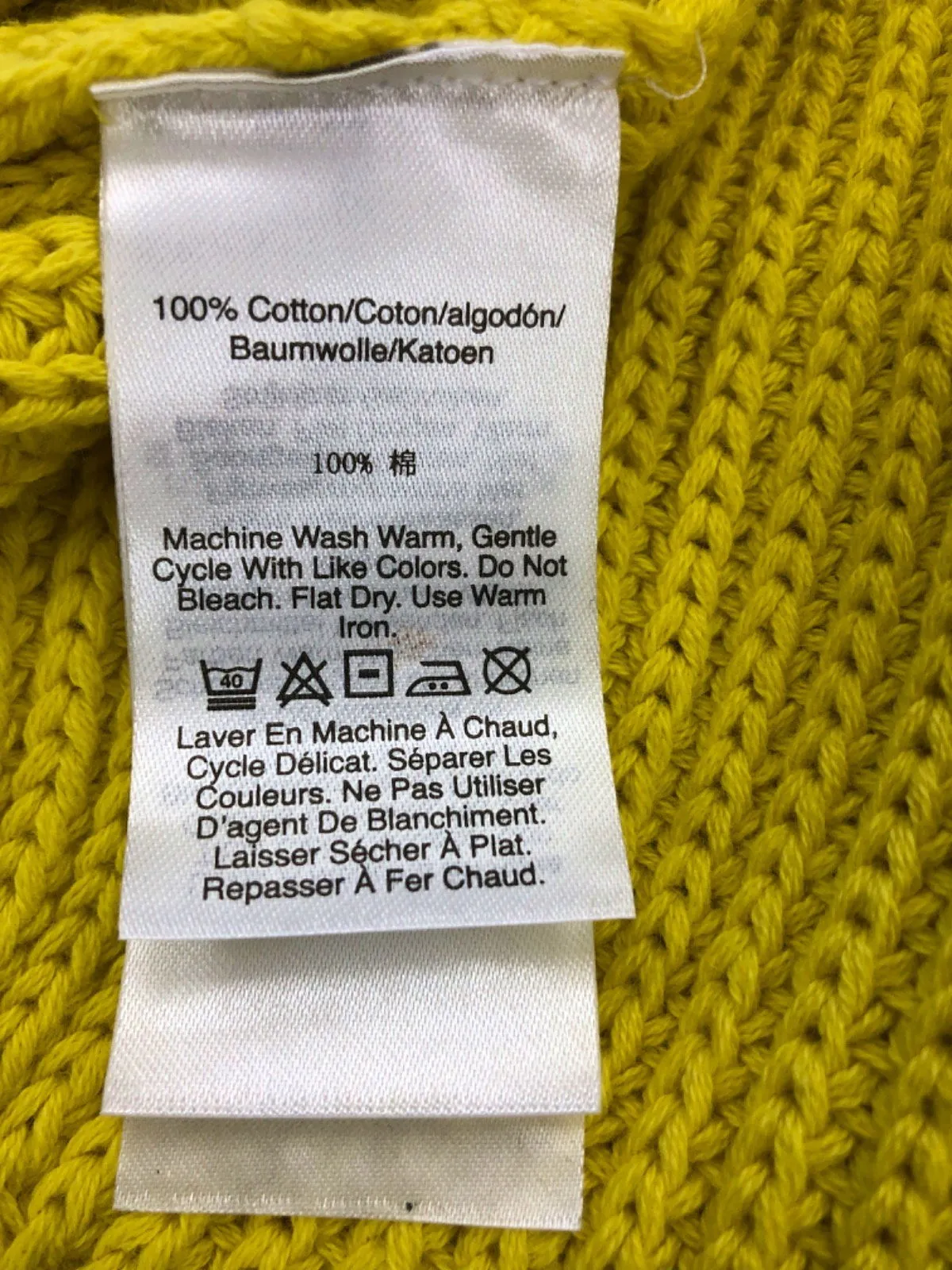 DKNY Yellow Knitted Tank Top UK M
