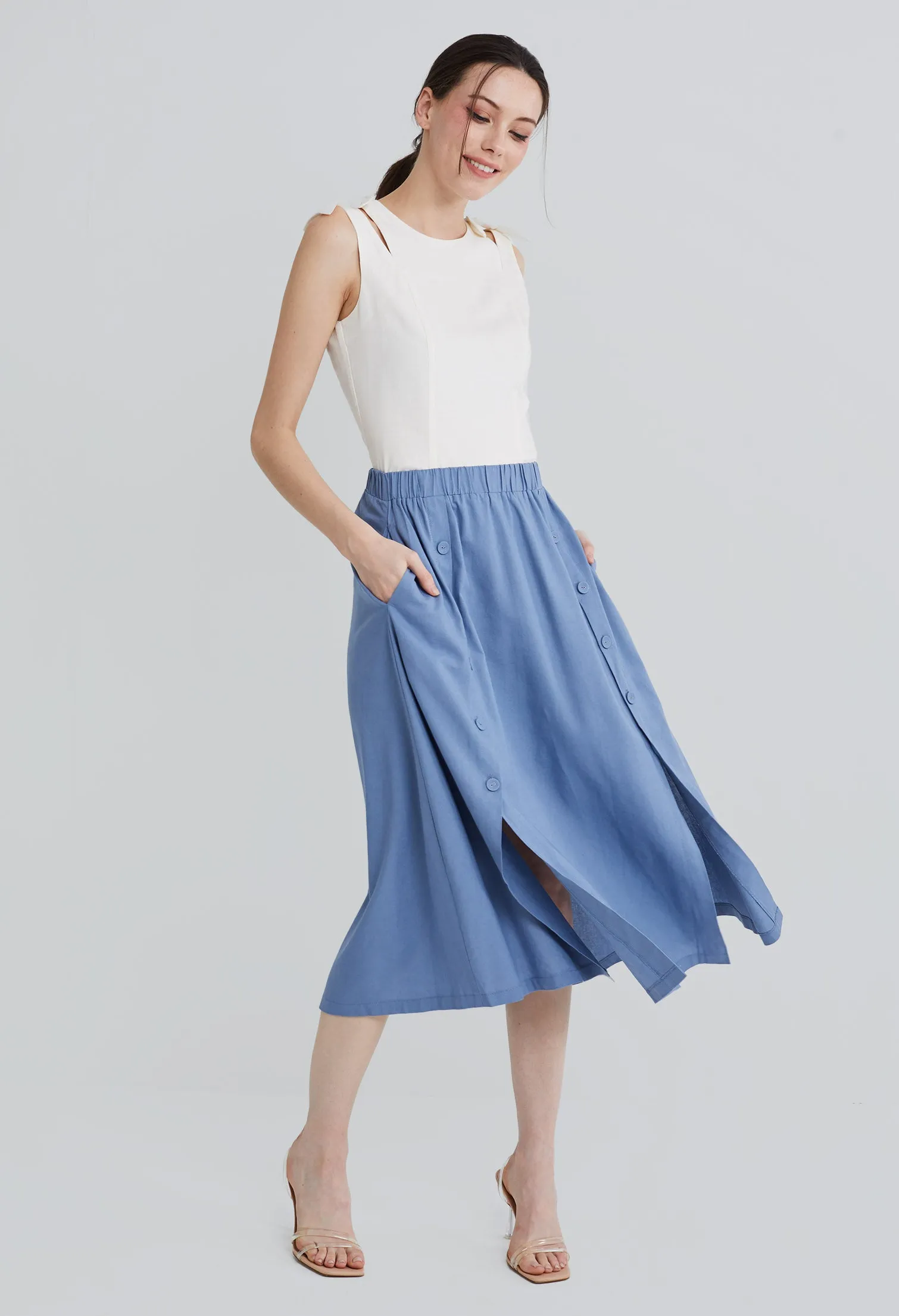 Dual Strap Linen Bow-tie Tank Top