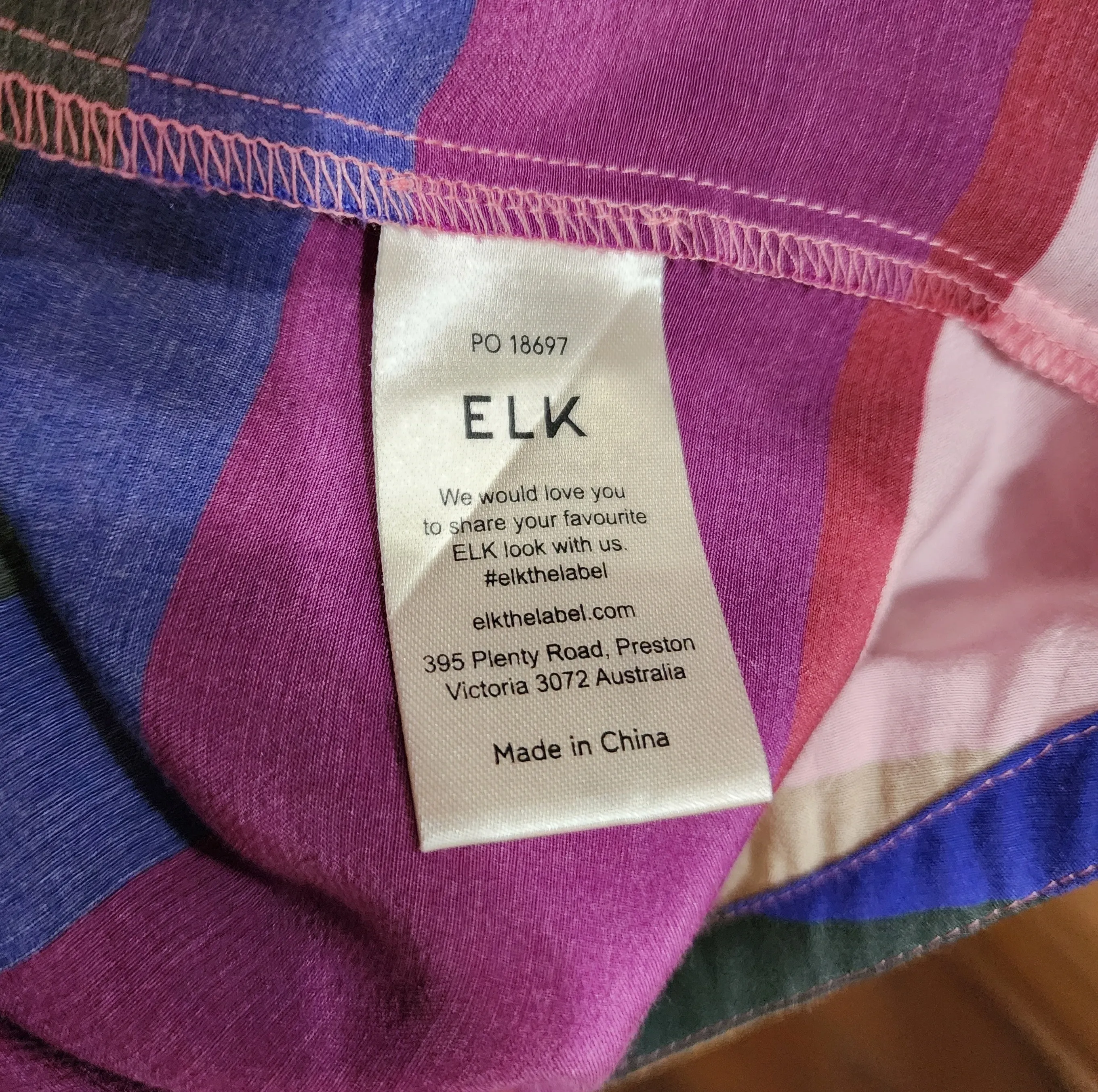 Elk colourful striped top size 8
