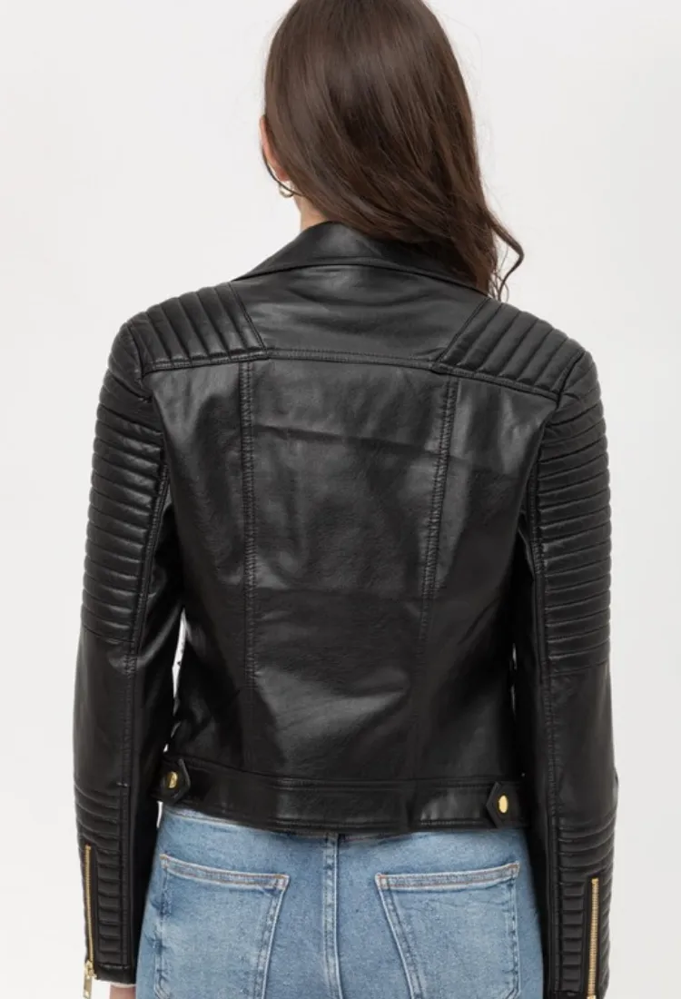 Faux Leather Moto Jacket