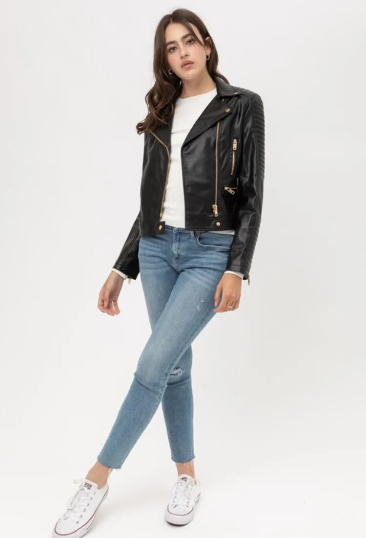 Faux Leather Moto Jacket