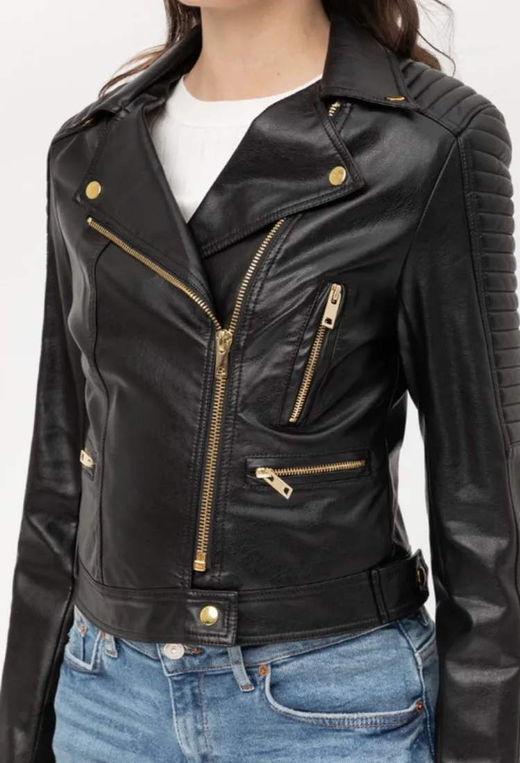 Faux Leather Moto Jacket