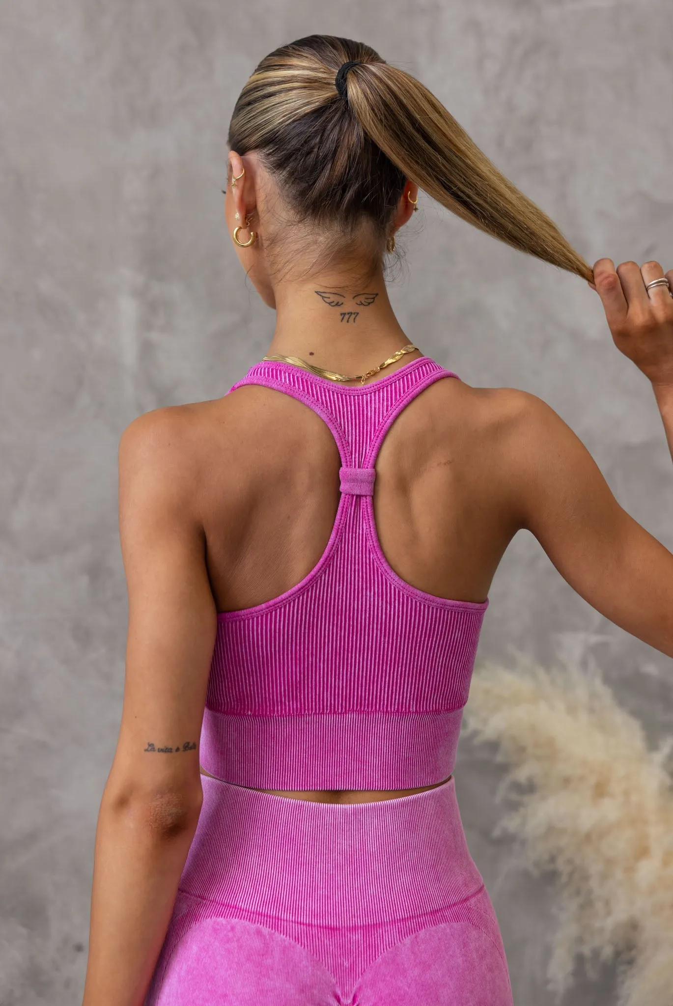 Flex Rib Seamless Bra - Raspberry Wash