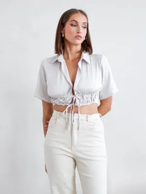 Front Tie Up Crop Top