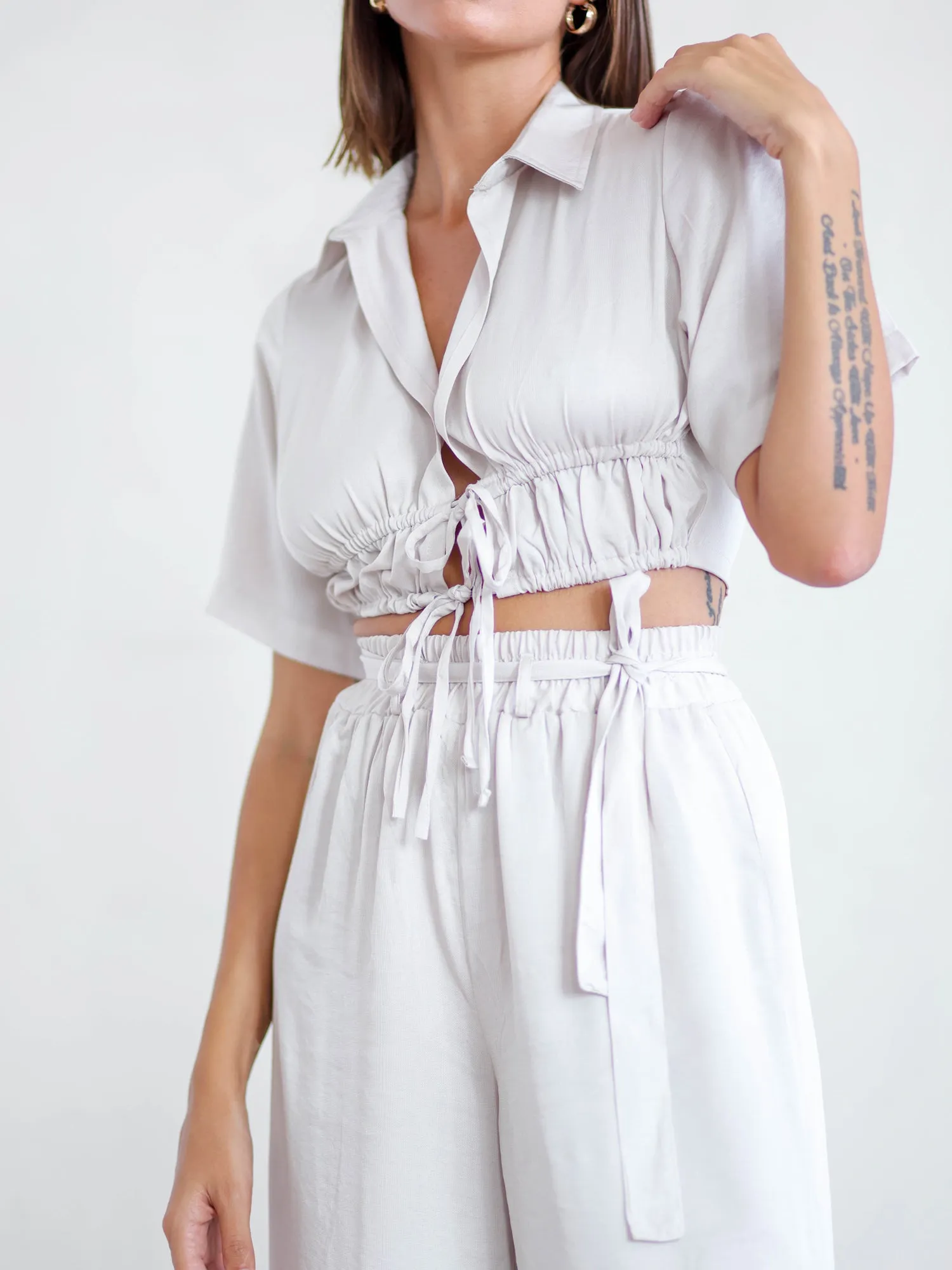Front Tie Up Crop Top