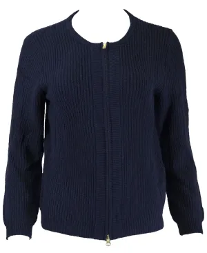 GANT RUGGER Women's Evening Blue Zip Cardiagn 481405 Size S $185 NWT
