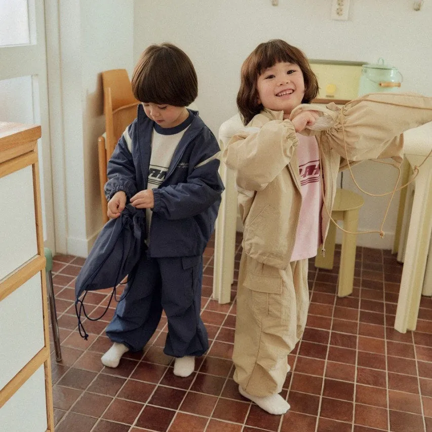 Girls & Boys Parachute Cargo Pants - Beige