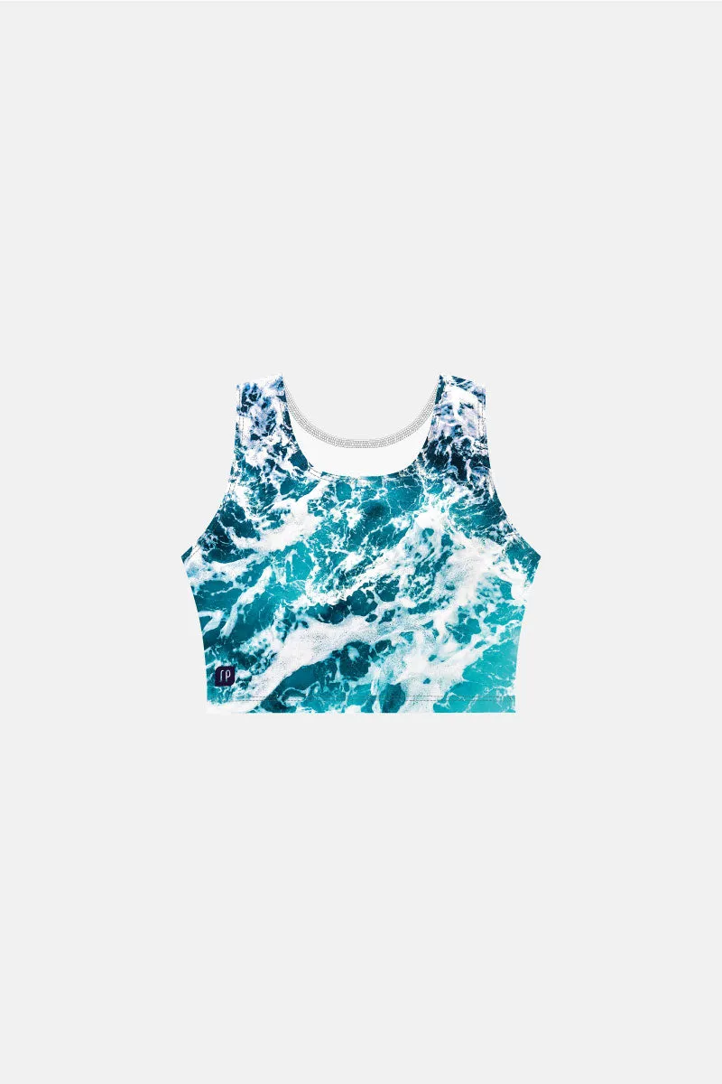 Girls Rough Sea Cropped Singlets