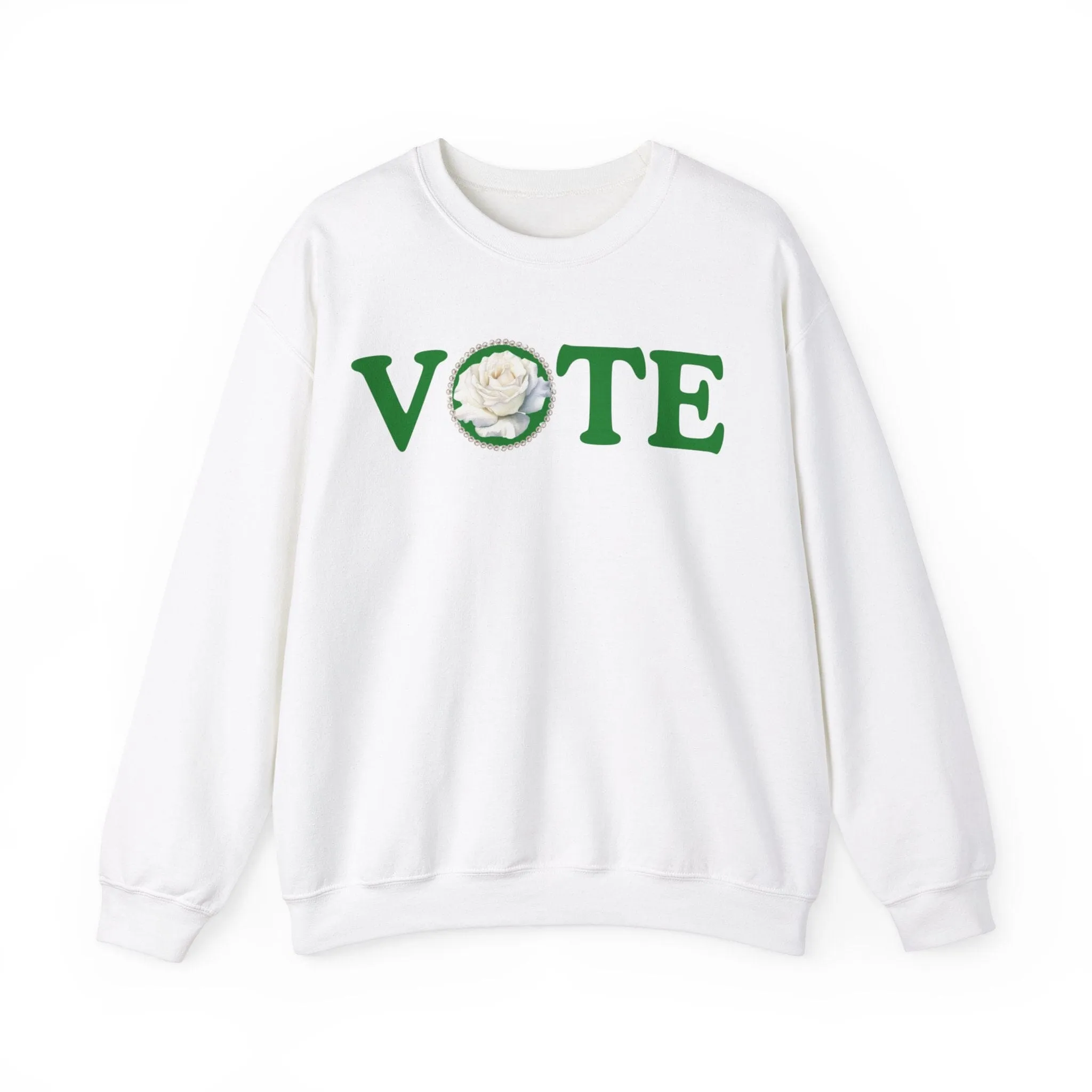 Green and White The Links Vote Crewneck Sweatshirt