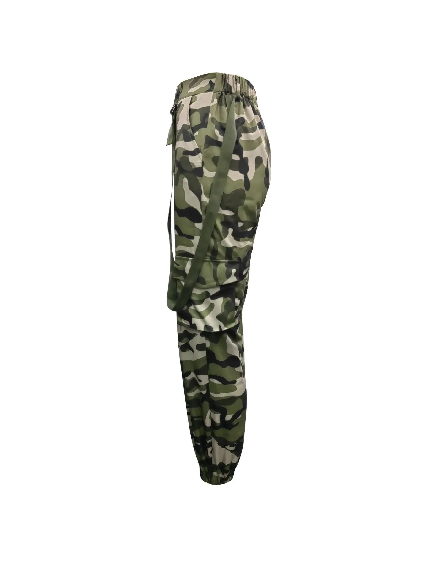 Green Camouflage Kpop Pants for Women
