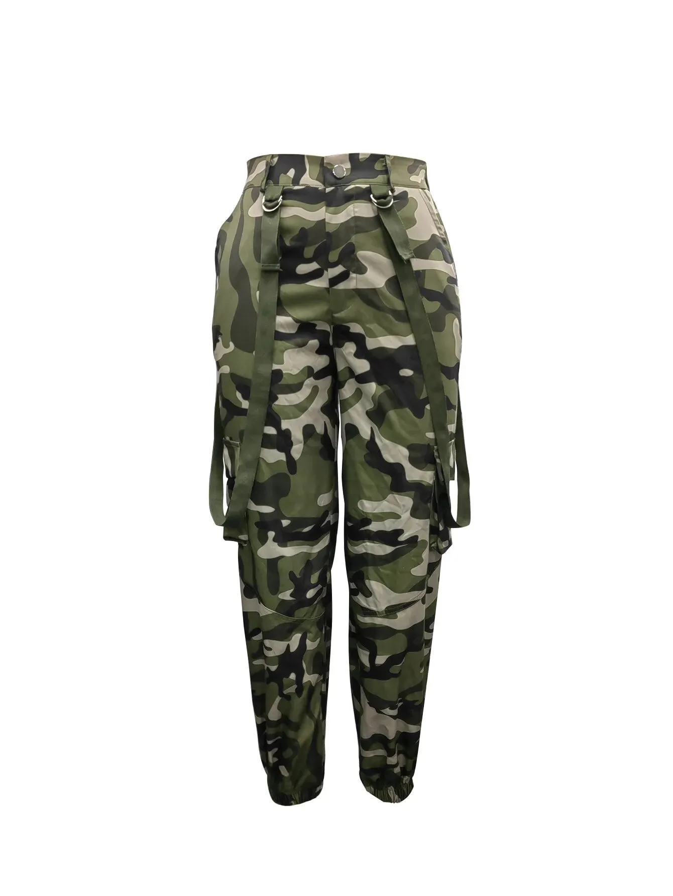Green Camouflage Kpop Pants for Women