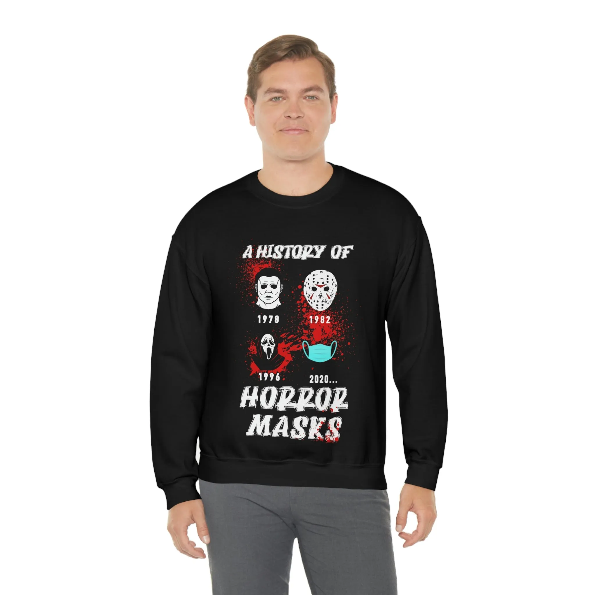 History of Horror Masks Crewneck Sweatshirt