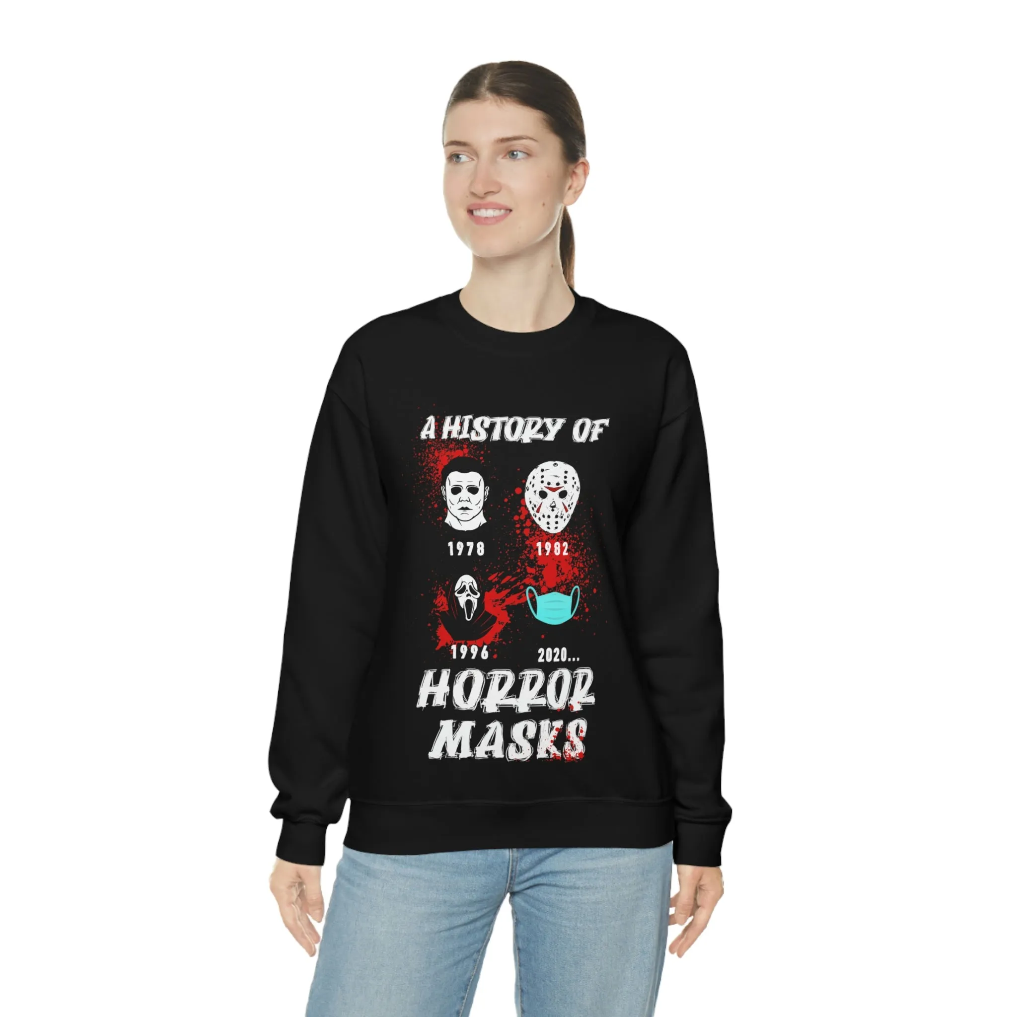 History of Horror Masks Crewneck Sweatshirt