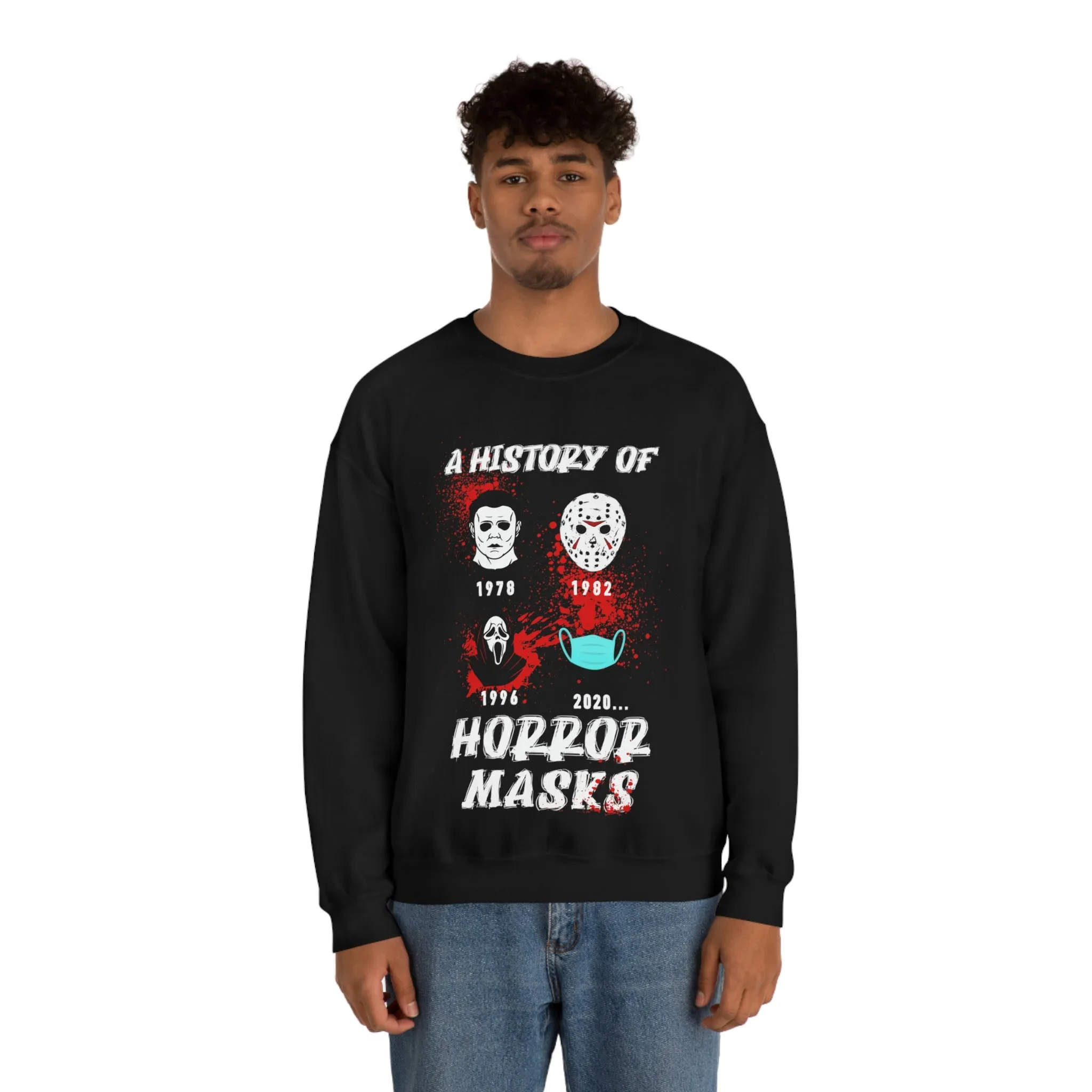 History of Horror Masks Crewneck Sweatshirt