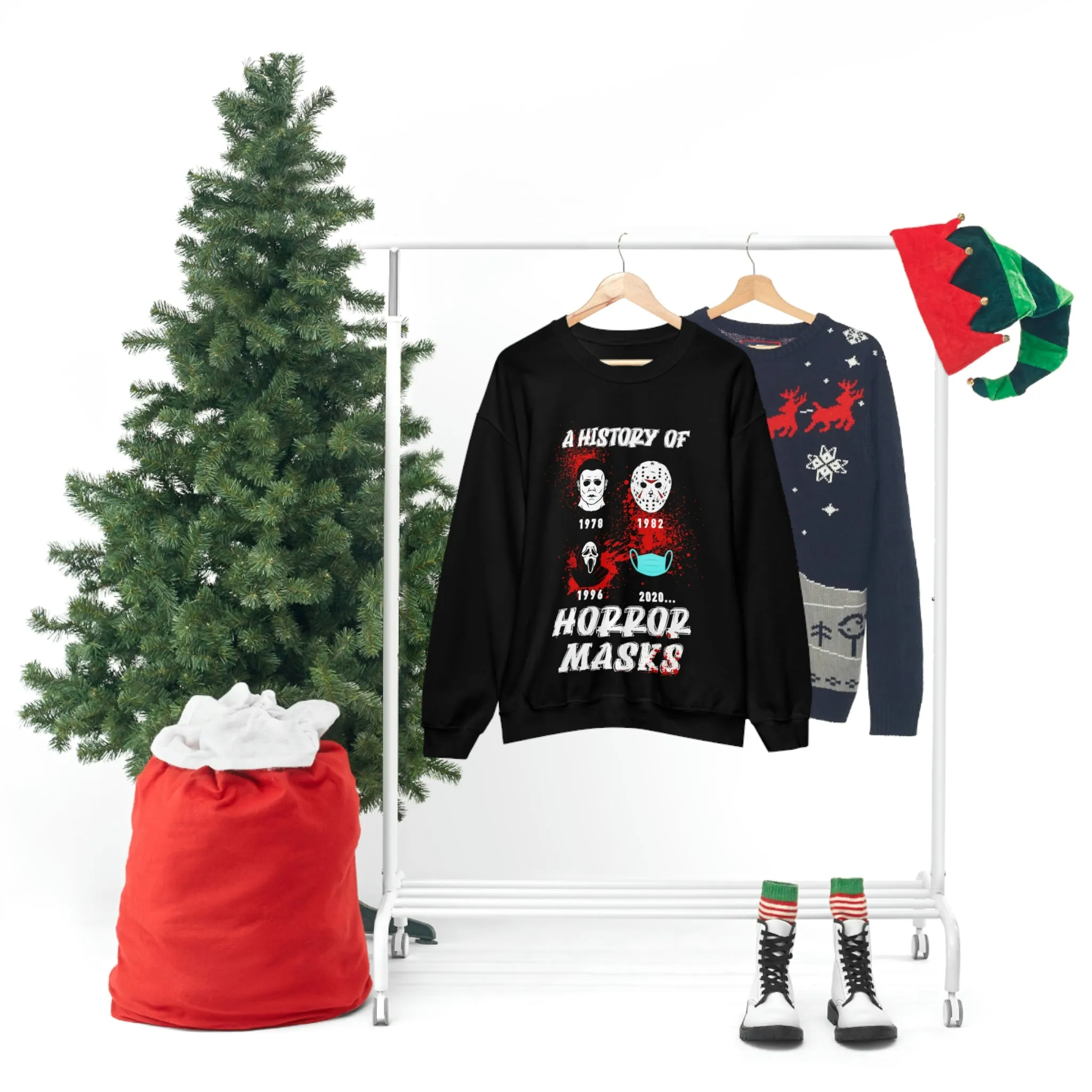 History of Horror Masks Crewneck Sweatshirt