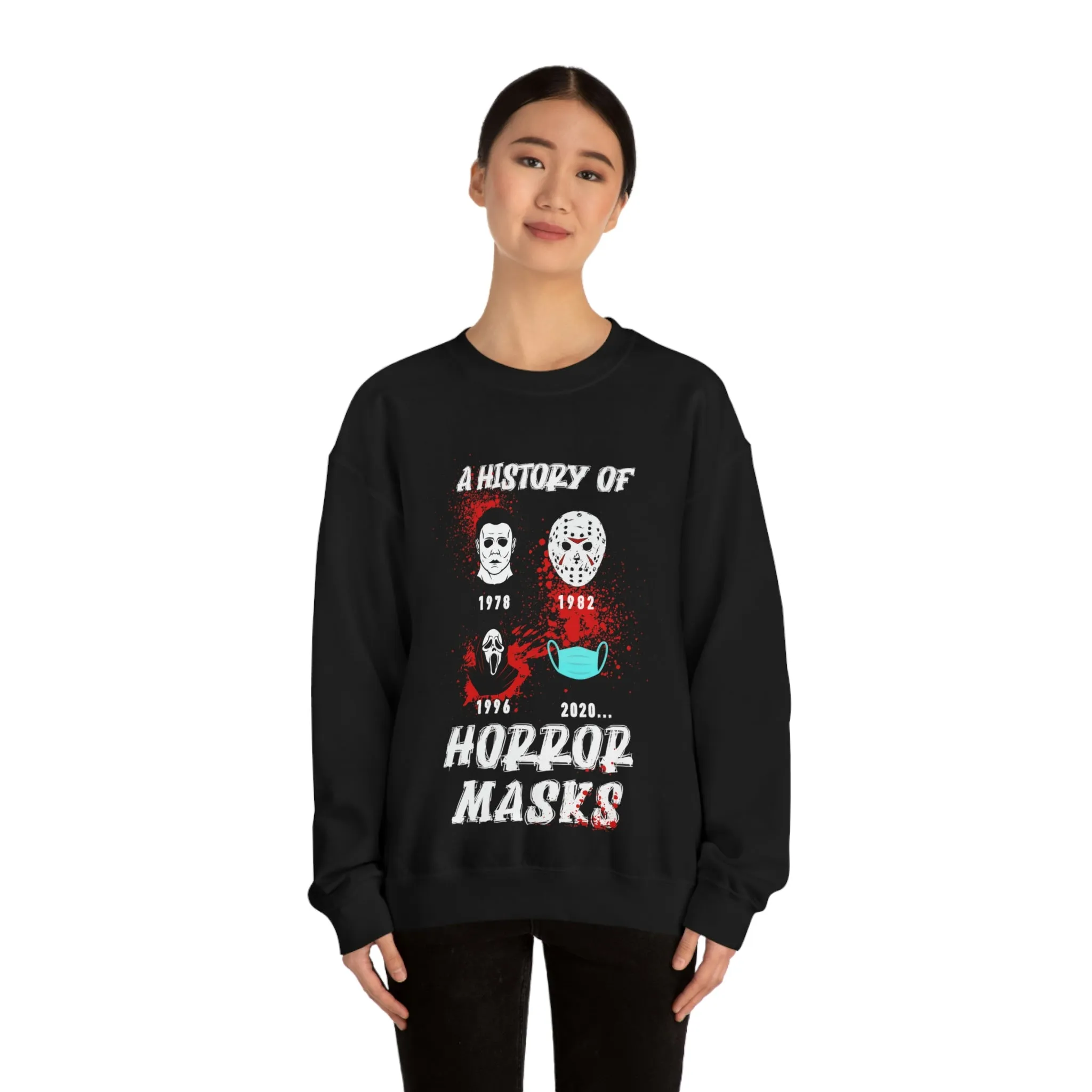 History of Horror Masks Crewneck Sweatshirt
