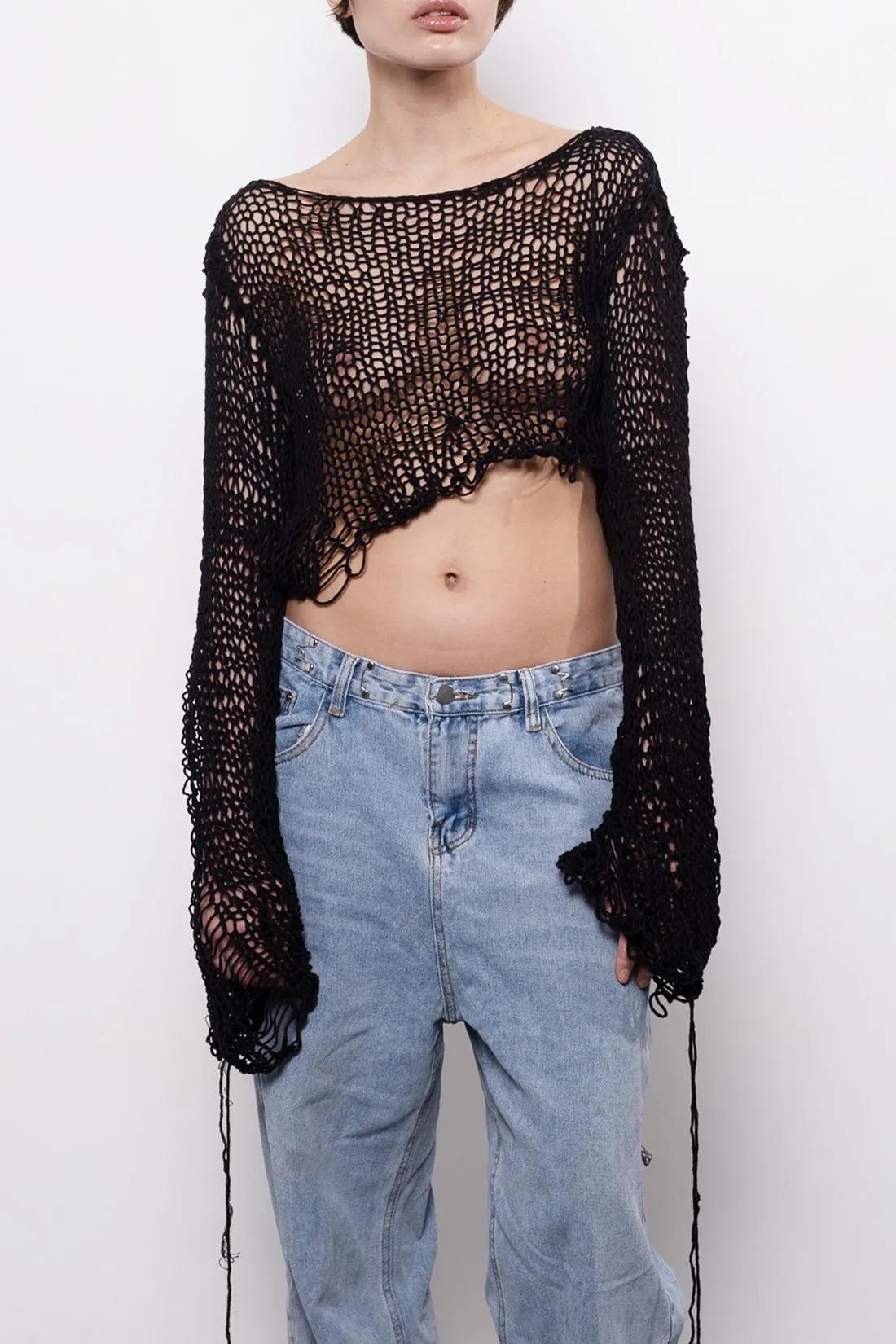 Holey Top in Black